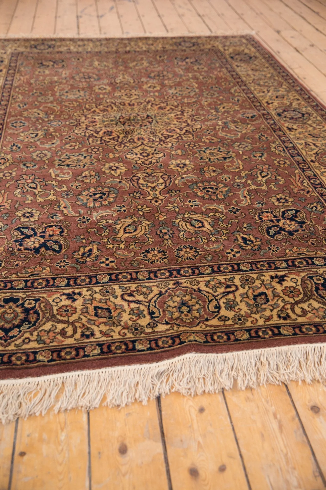 5.5x8 Vintage Romanian Tabriz Design Carpet - Image 3