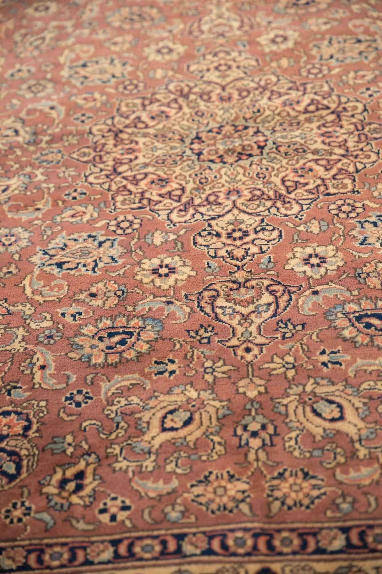 5.5x8 Vintage Romanian Tabriz Design Carpet - Image 6