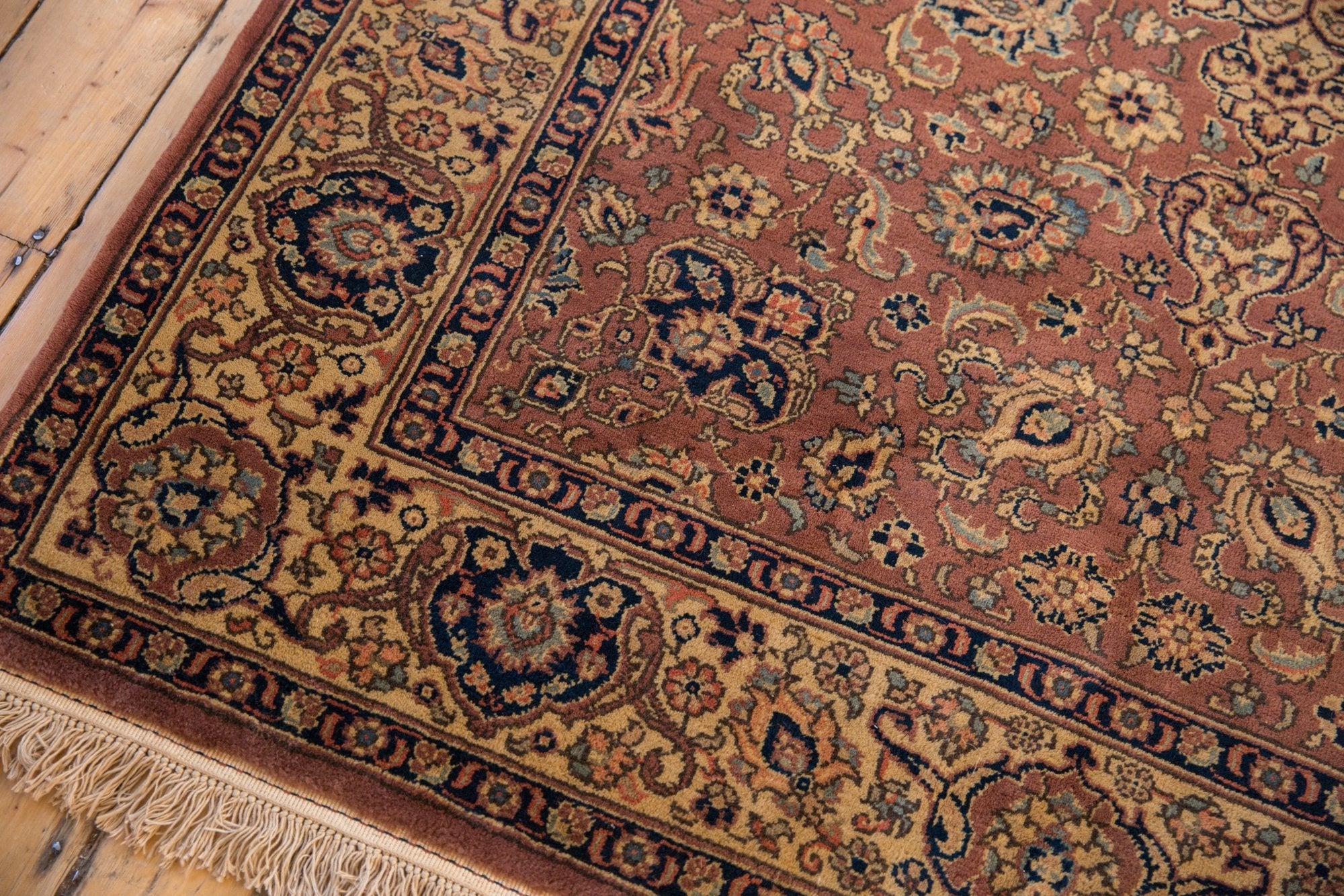 5.5x8 Vintage Romanian Tabriz Design Carpet - Image 8