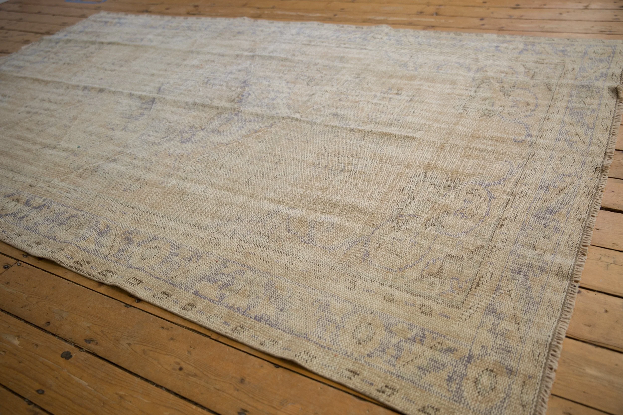 5.5x9.5 Vintage Distressed Oushak Carpet - Image 5