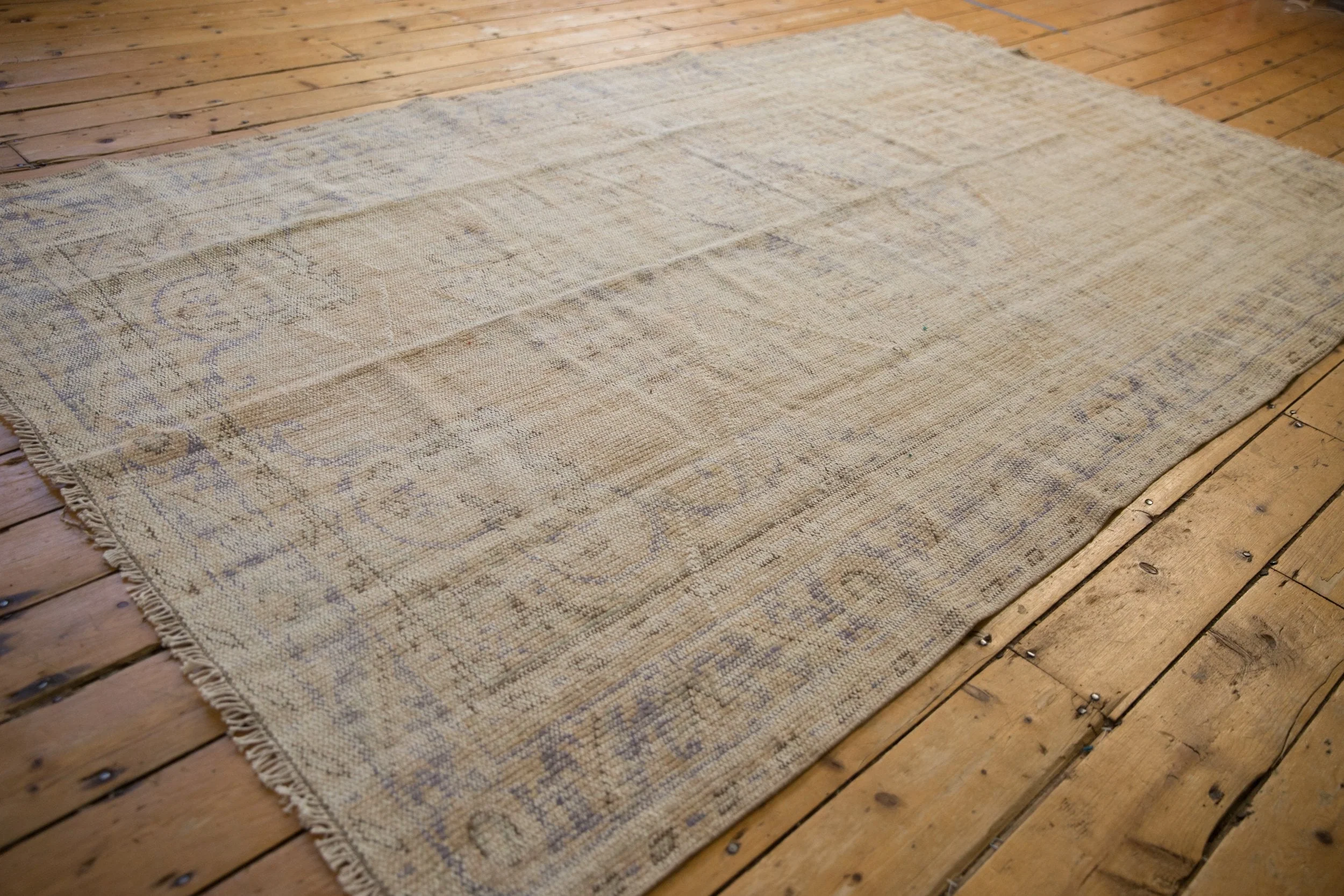 5.5x9.5 Vintage Distressed Oushak Carpet - Image 6