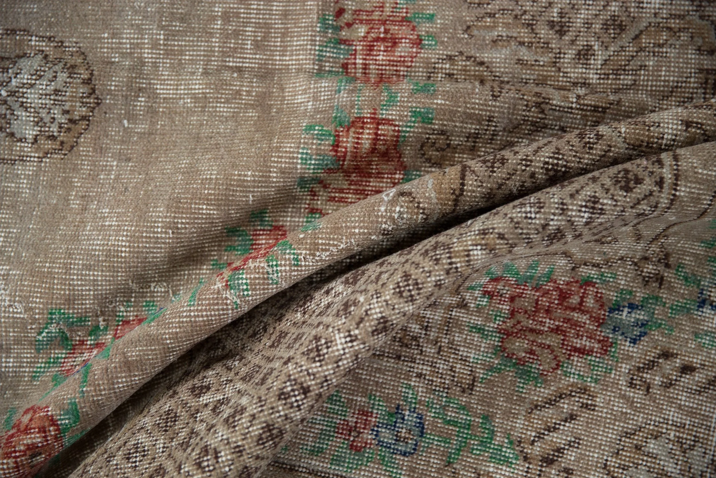 5.5x9.5 Vintage Distressed Overdyed Oushak Carpet - Image 11