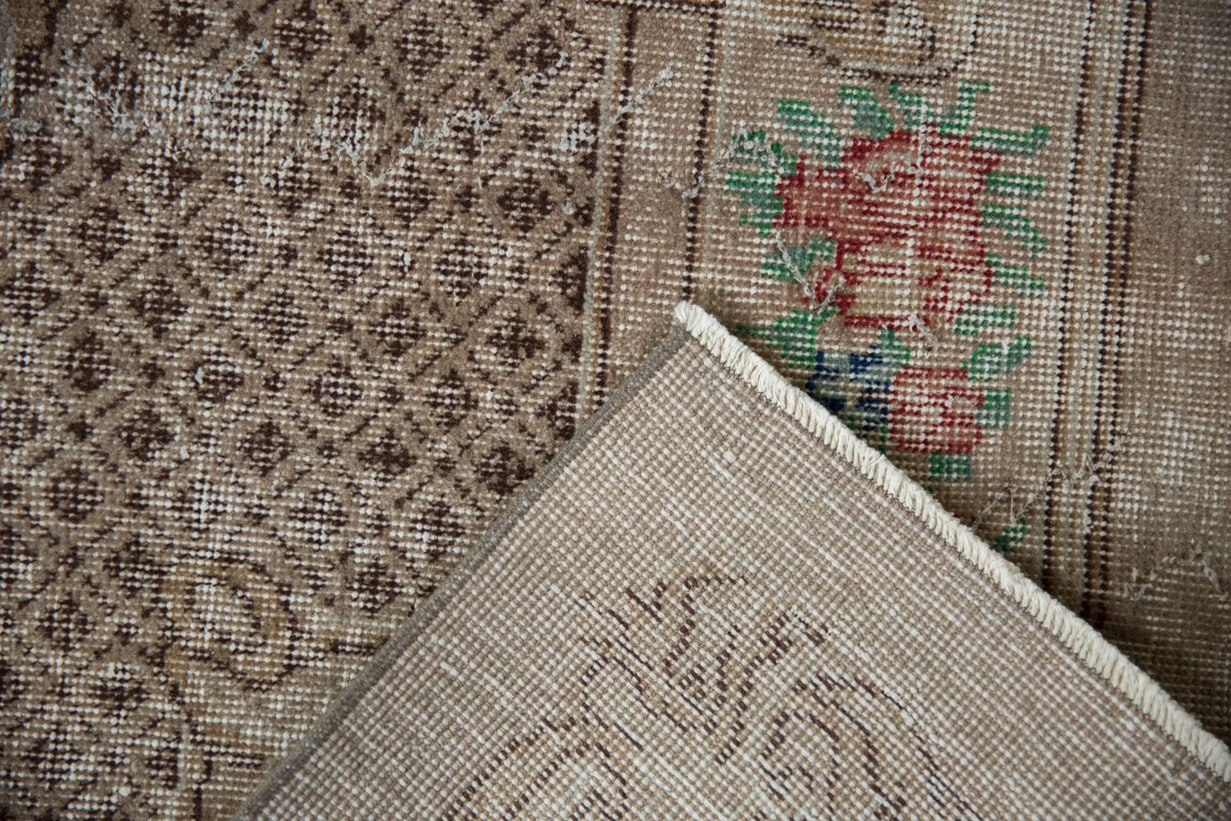 5.5x9.5 Vintage Distressed Overdyed Oushak Carpet - Image 12