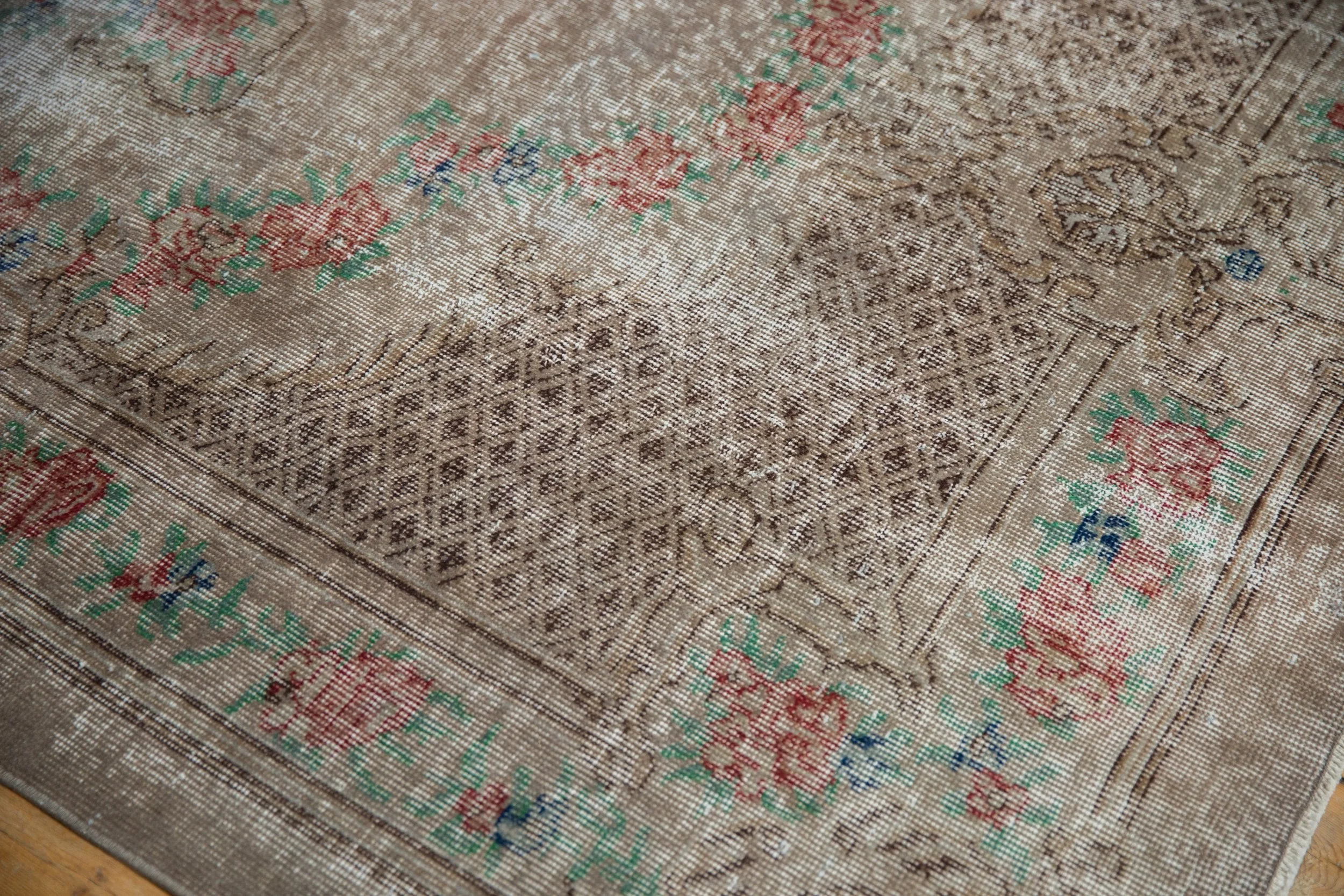5.5x9.5 Vintage Distressed Overdyed Oushak Carpet - Image 4