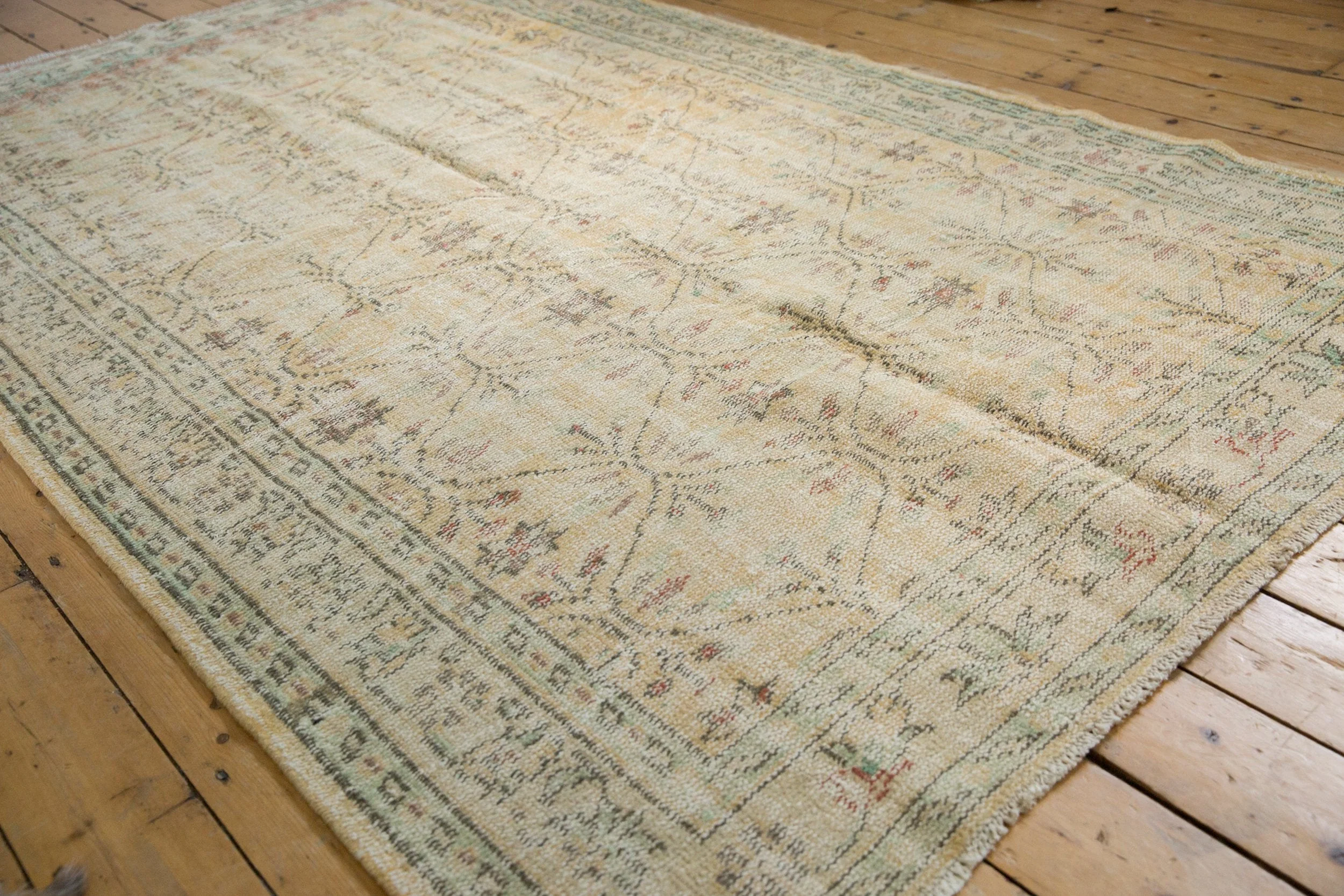 5.5x9 Vintage Distressed Oushak Carpet - Image 11