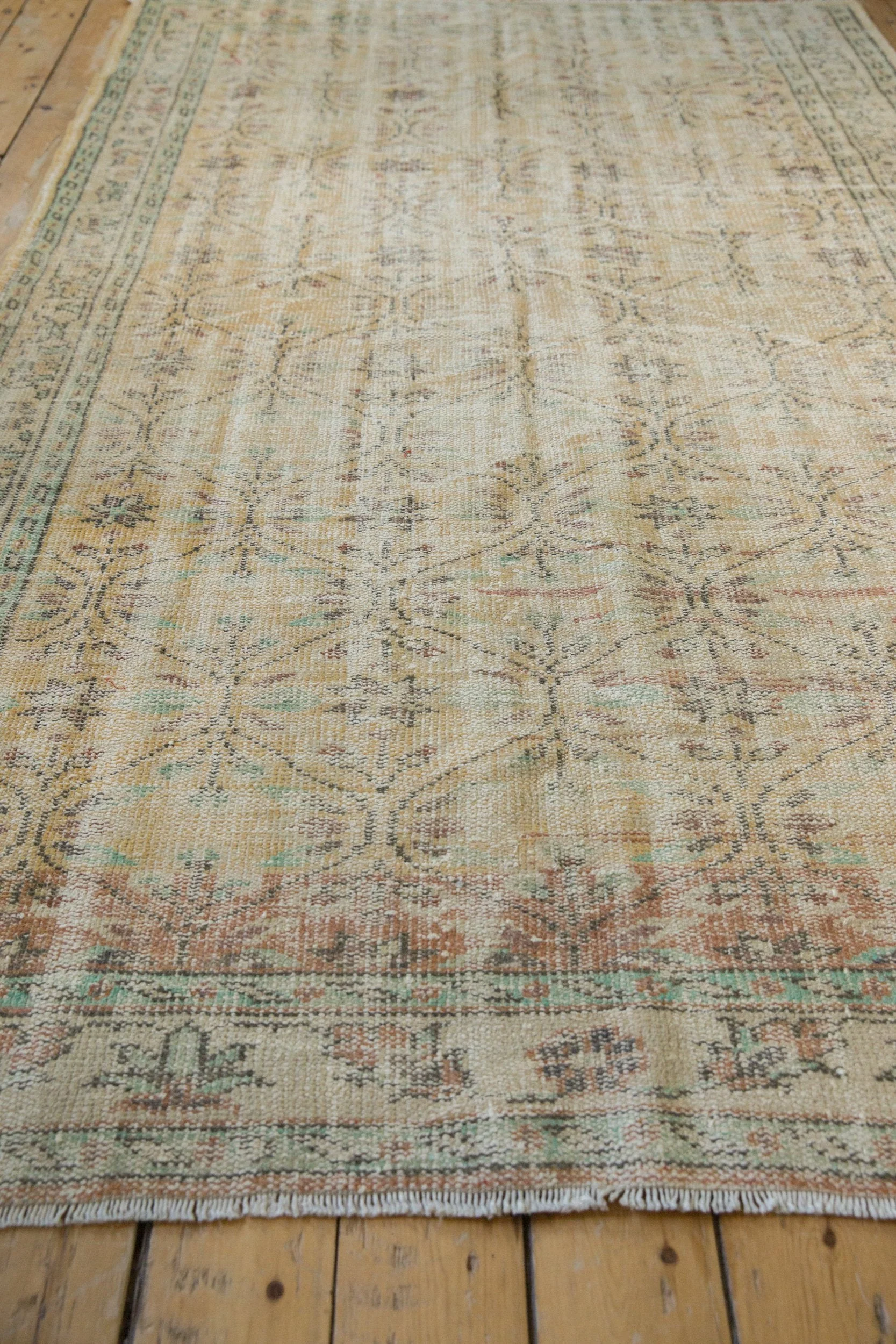 5.5x9 Vintage Distressed Oushak Carpet - Image 4