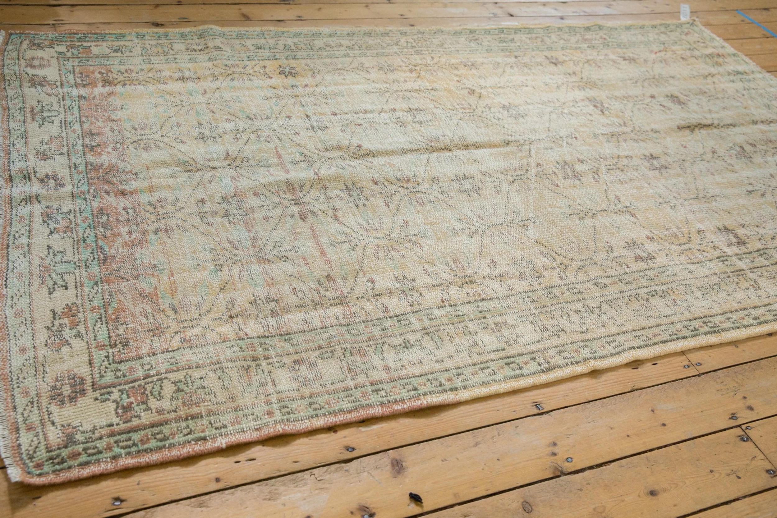 5.5x9 Vintage Distressed Oushak Carpet - Image 6