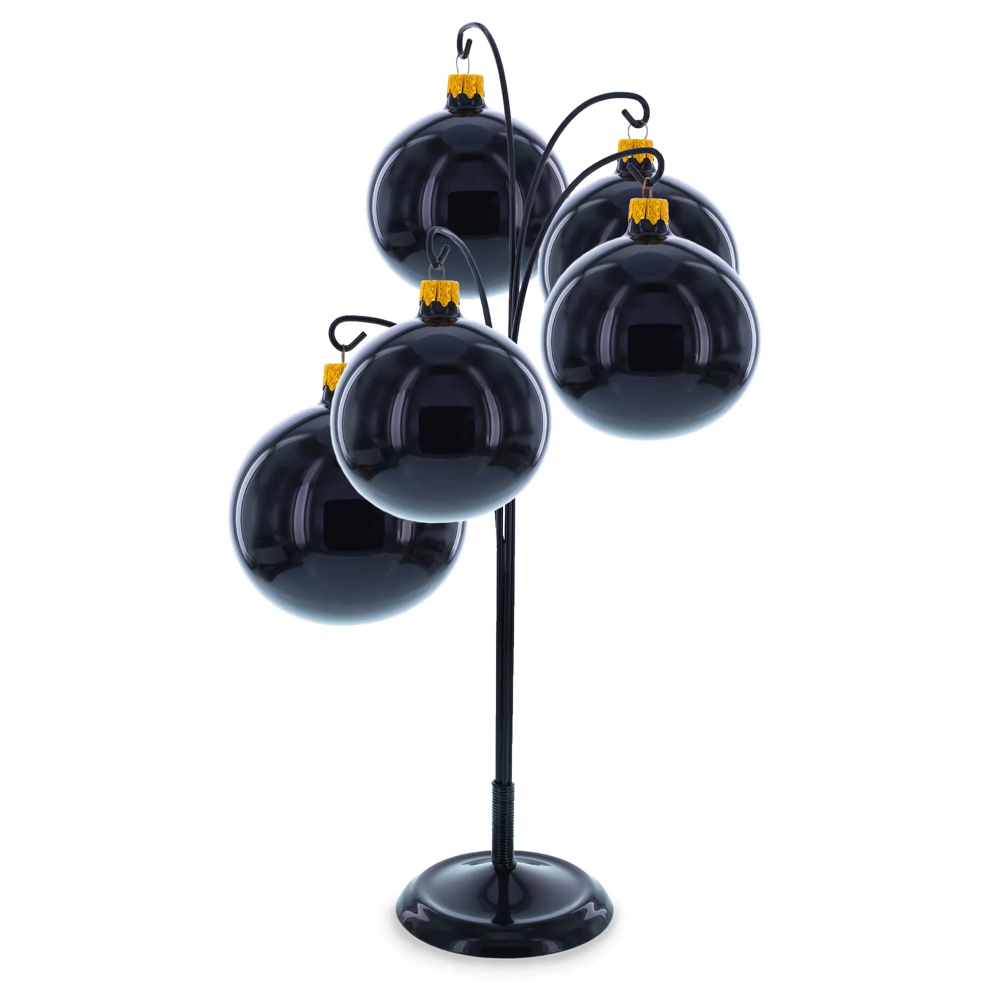 5-Arm Scroll Tree Branches Black Painted Metal Ornament Display Stand 14.5 Inches (Poland) - Image 2