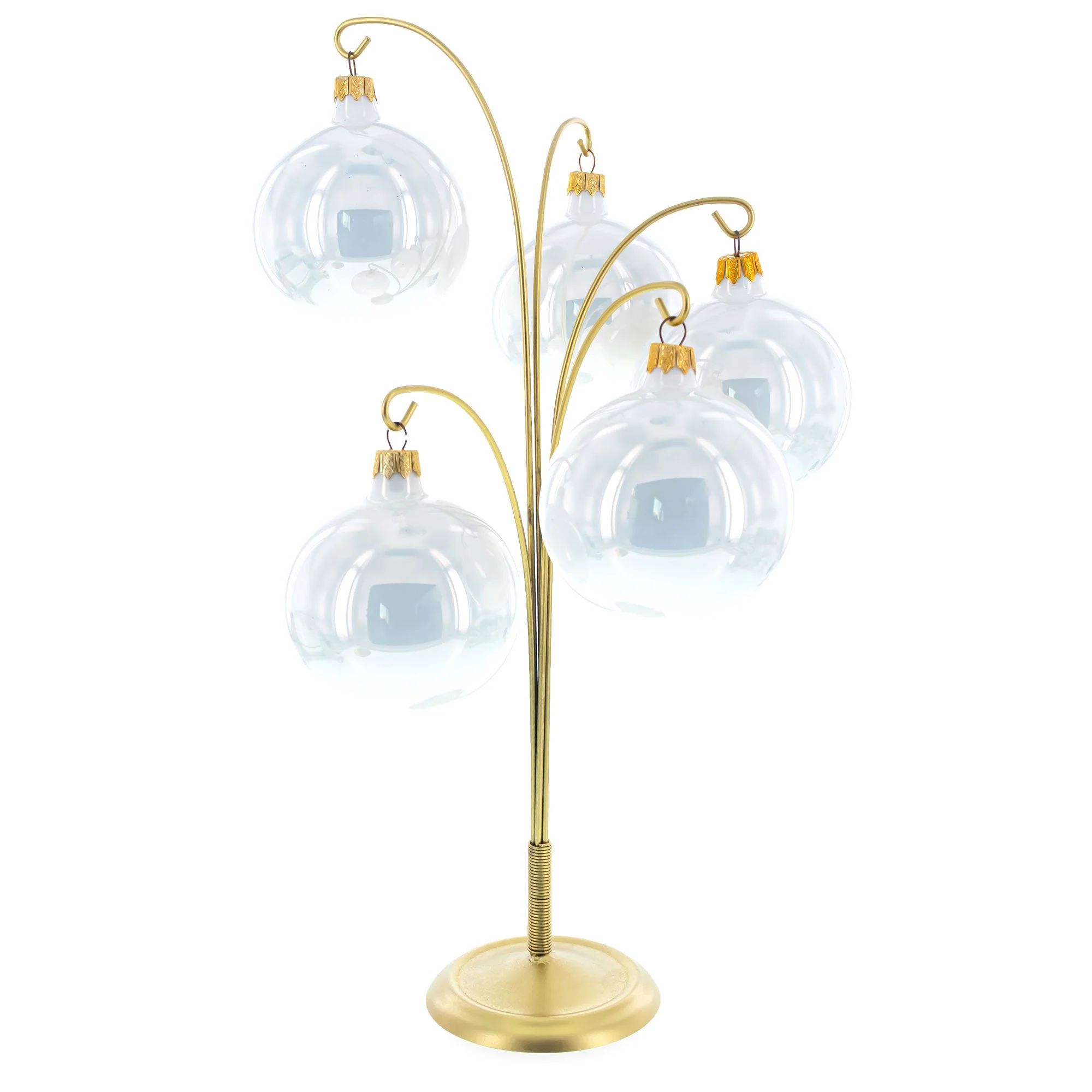 5-Arm Scroll Tree Branches Gold Metal Ornament Display Stand 14.5 Inches (Poland) - Image 2