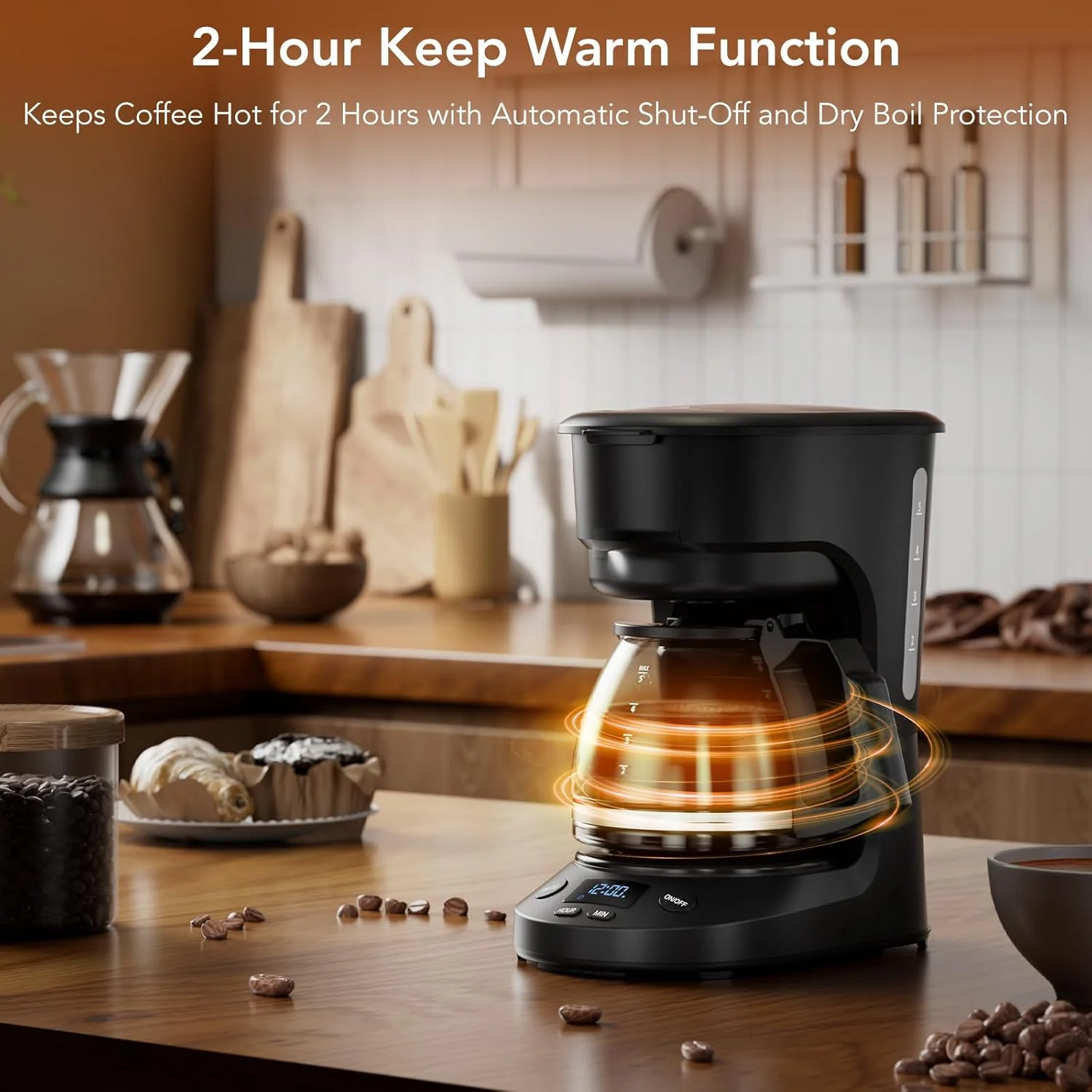 5-Cup Drip Coffee Maker - Programmable, Auto Brew, Auto Pause, Keep Warm Function CM3710H - Image 6