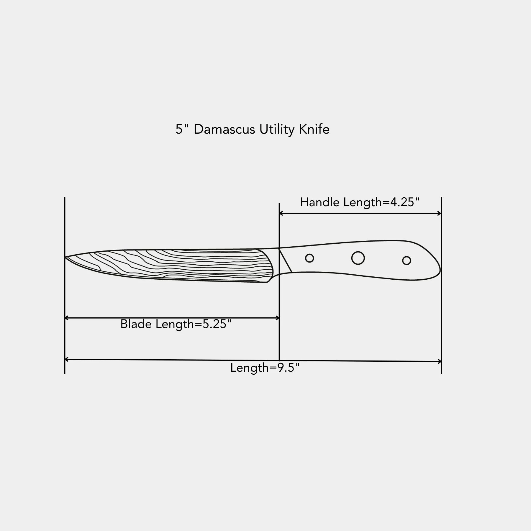 5" Damascus Utility Knife - Image 4