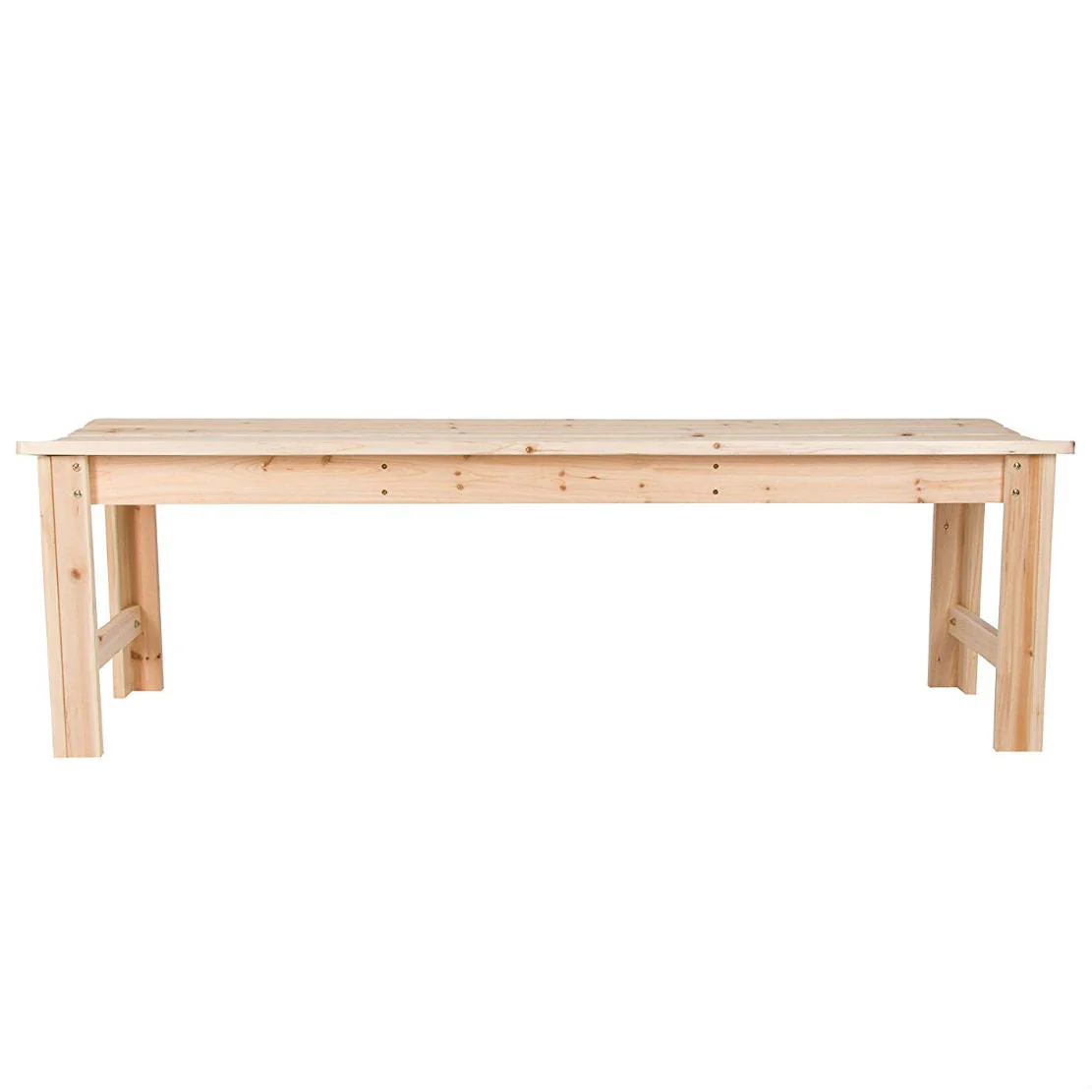 5-Ft Backless Garden Bench in Natural Yellow Cedar Wood - Image 2