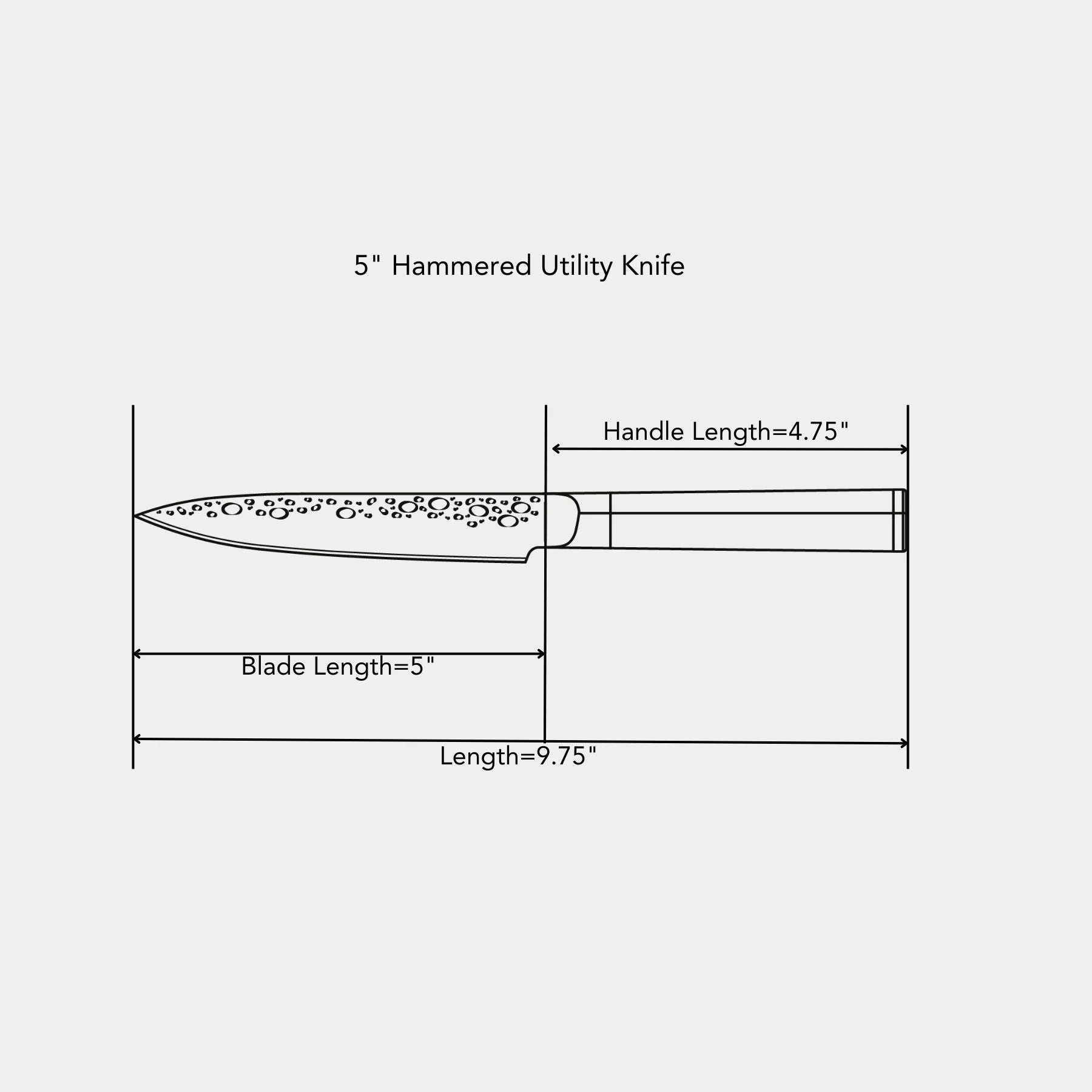 5" Hammered Utility Knife - Image 4