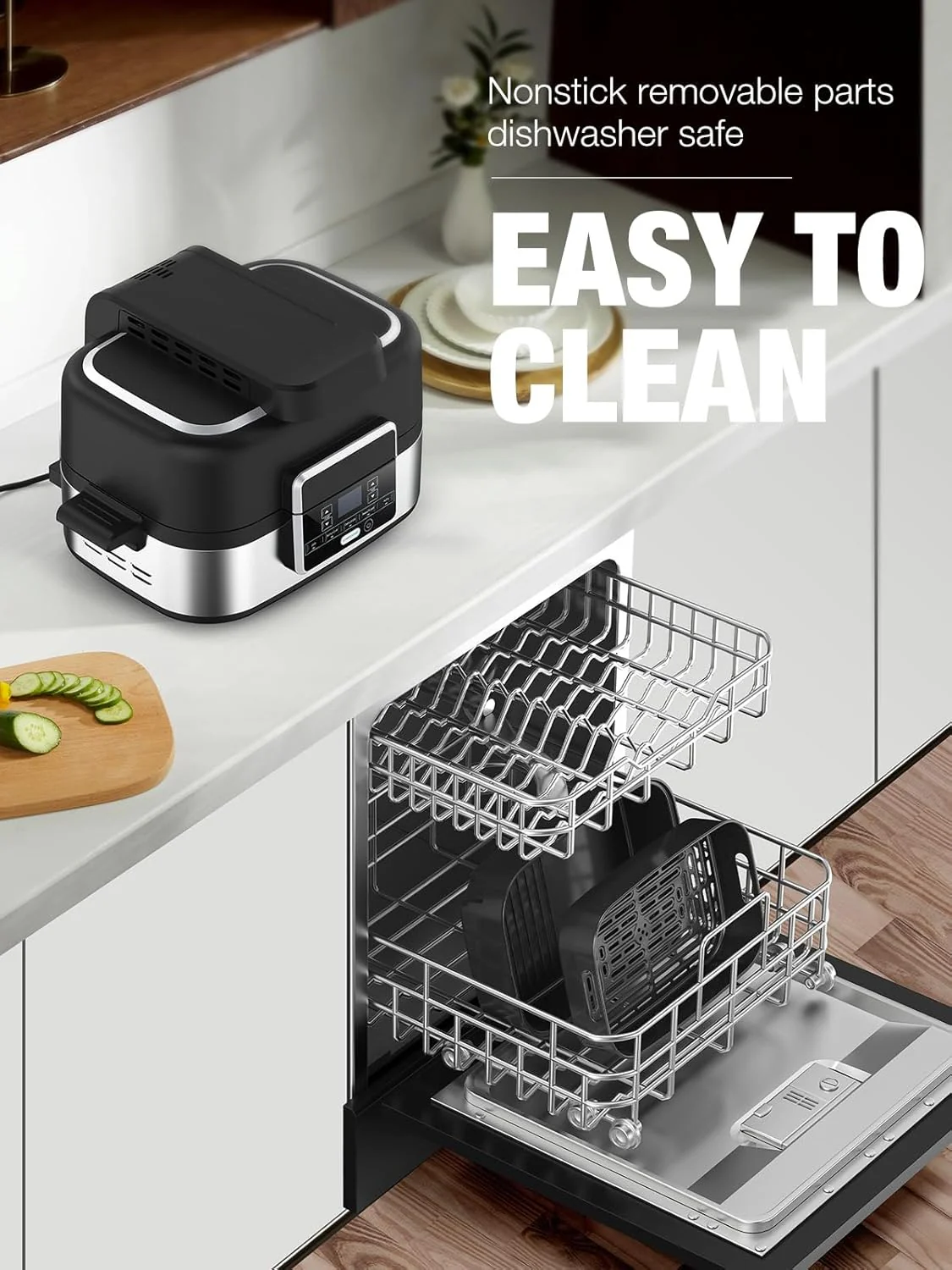 5-IN-1 5QT  Indoor Air Fry, Crisps, Roasts, Reheats, & Dehydrates, for Quick, Easy Meals,Nonstick，Black - Image 6