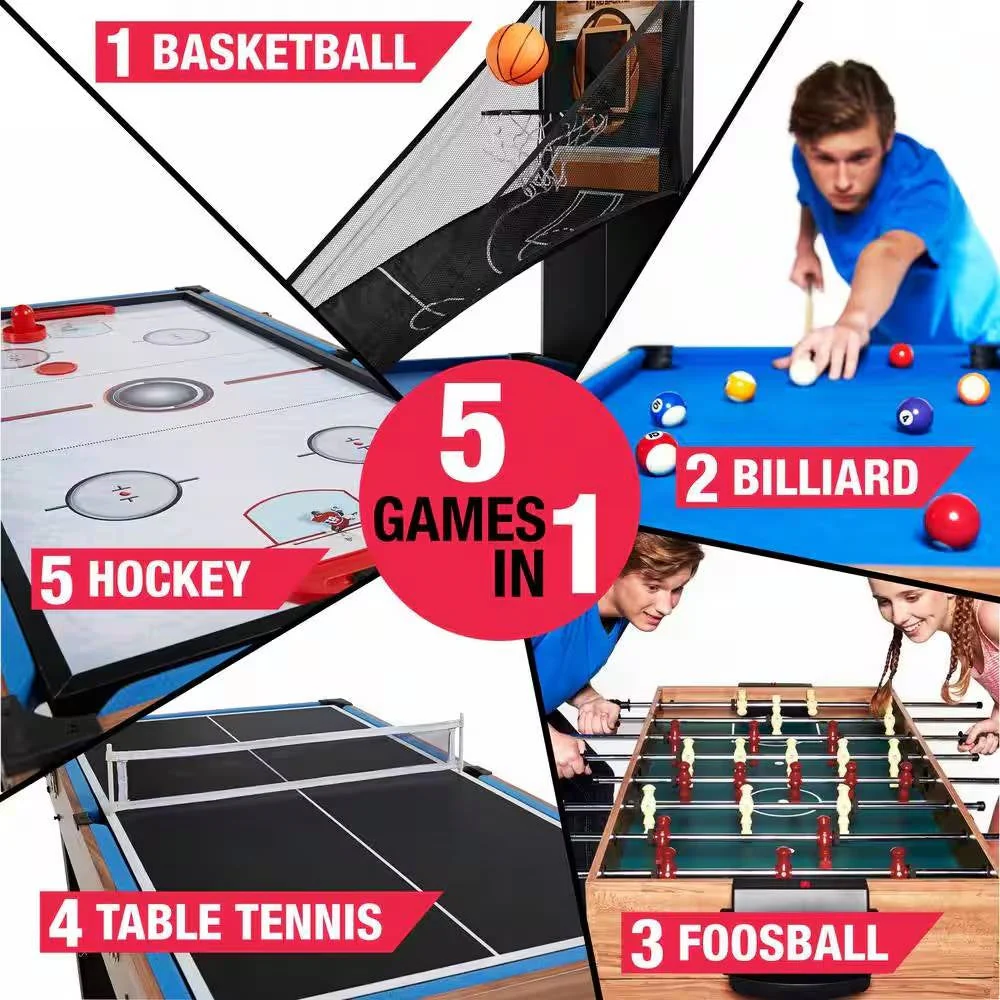 5-in-1 Game Table - Foosball Pool Basketball Ping Pong and Slide Hockey - Image 4