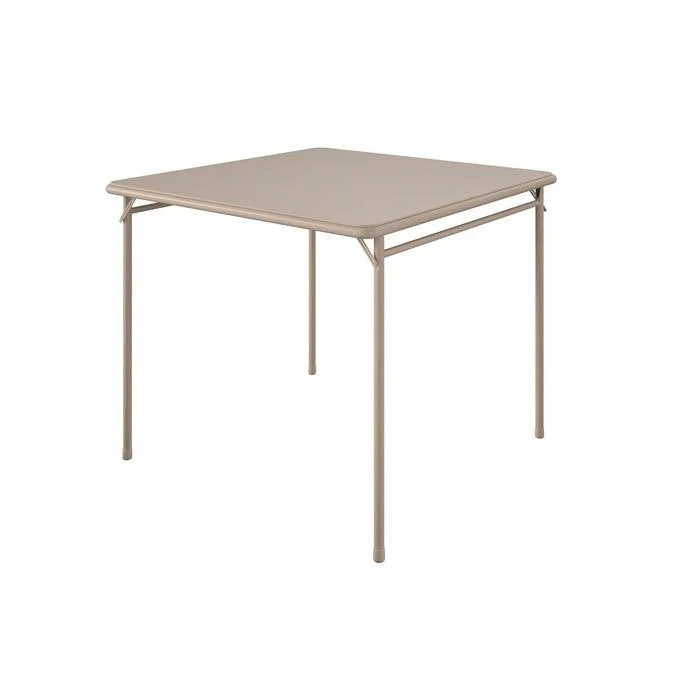5-Piece Square Folding Dining Table with 4 Chairs Guest Set Game Table - Beige - Image 4