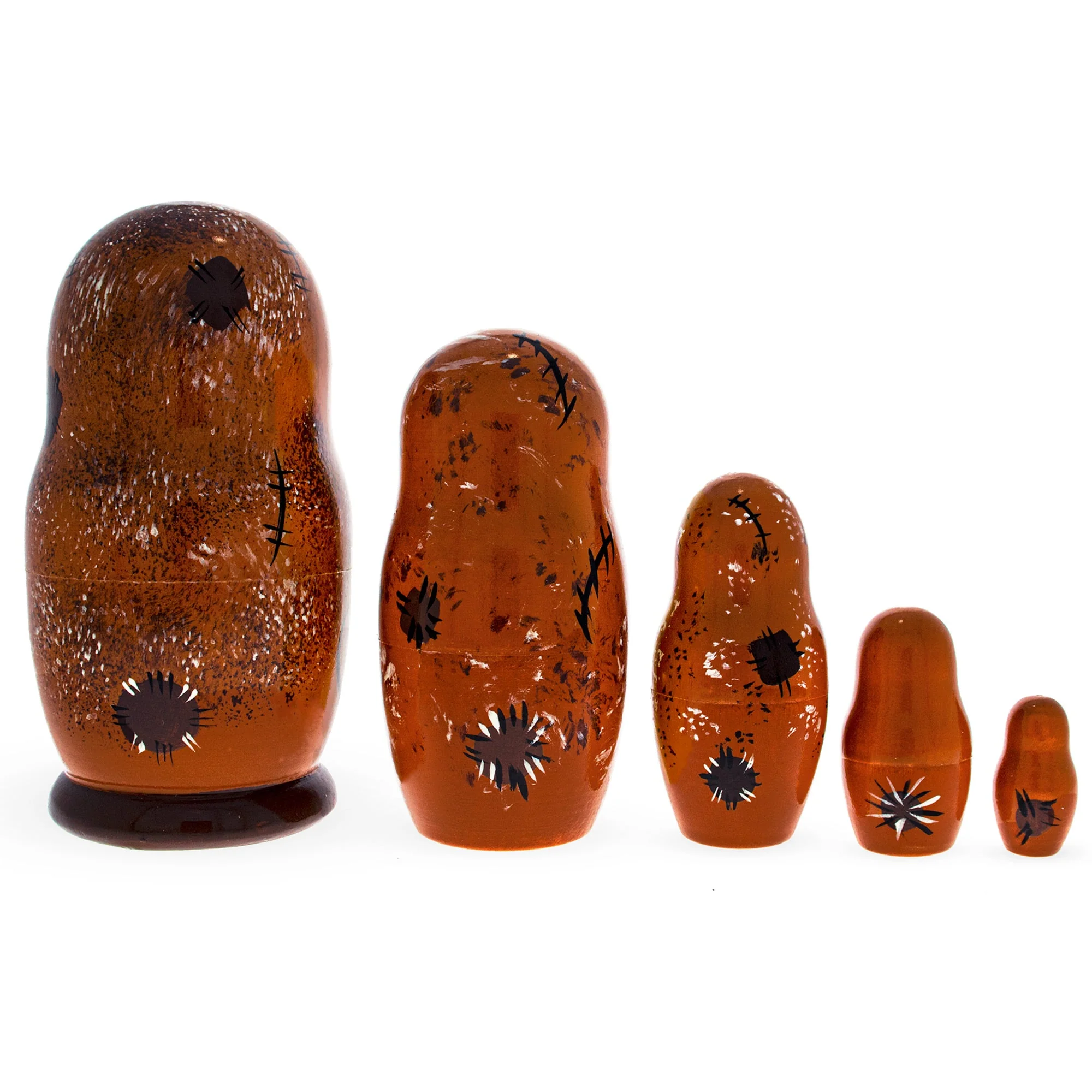 5 Pieces Bear Family Wooden Nesting Dolls - Image 2