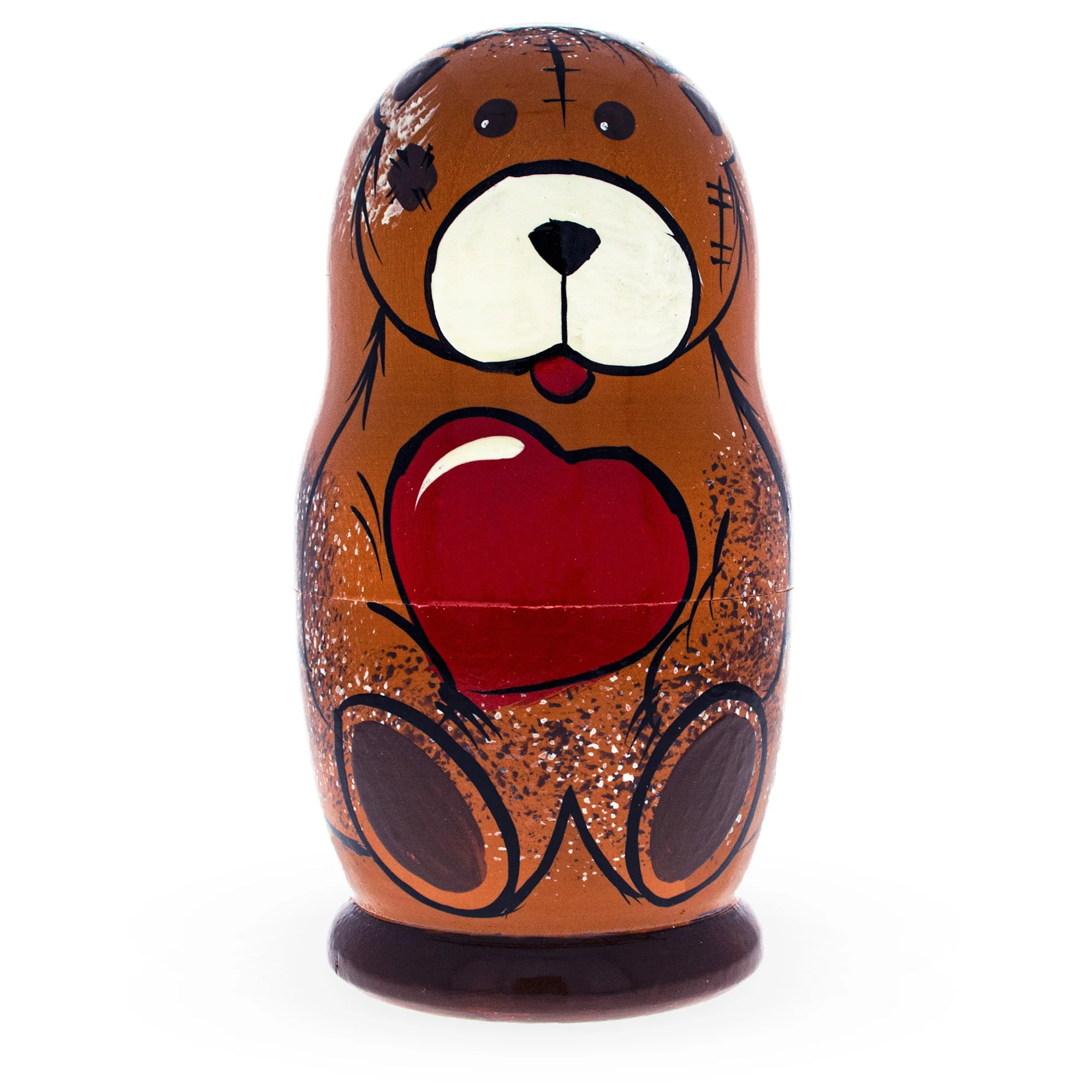 5 Pieces Bear Family Wooden Nesting Dolls - Image 3