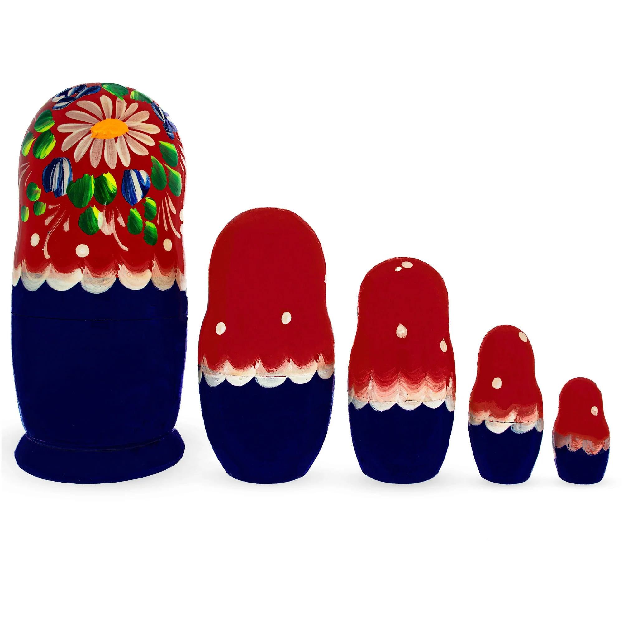 5 Pieces Daisy Multicolor Miniature Wooden  Nesting Dolls - Image 2