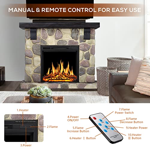 50 Inch Electric Fireplace Stone Mantel Package Y4926 - Image 5