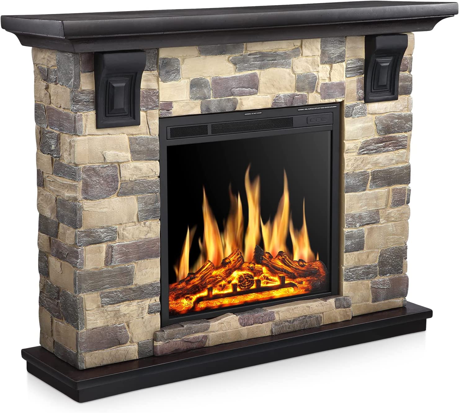 50 Inch Electric Fireplace Stone Mantel Package Y4926 - Image 8