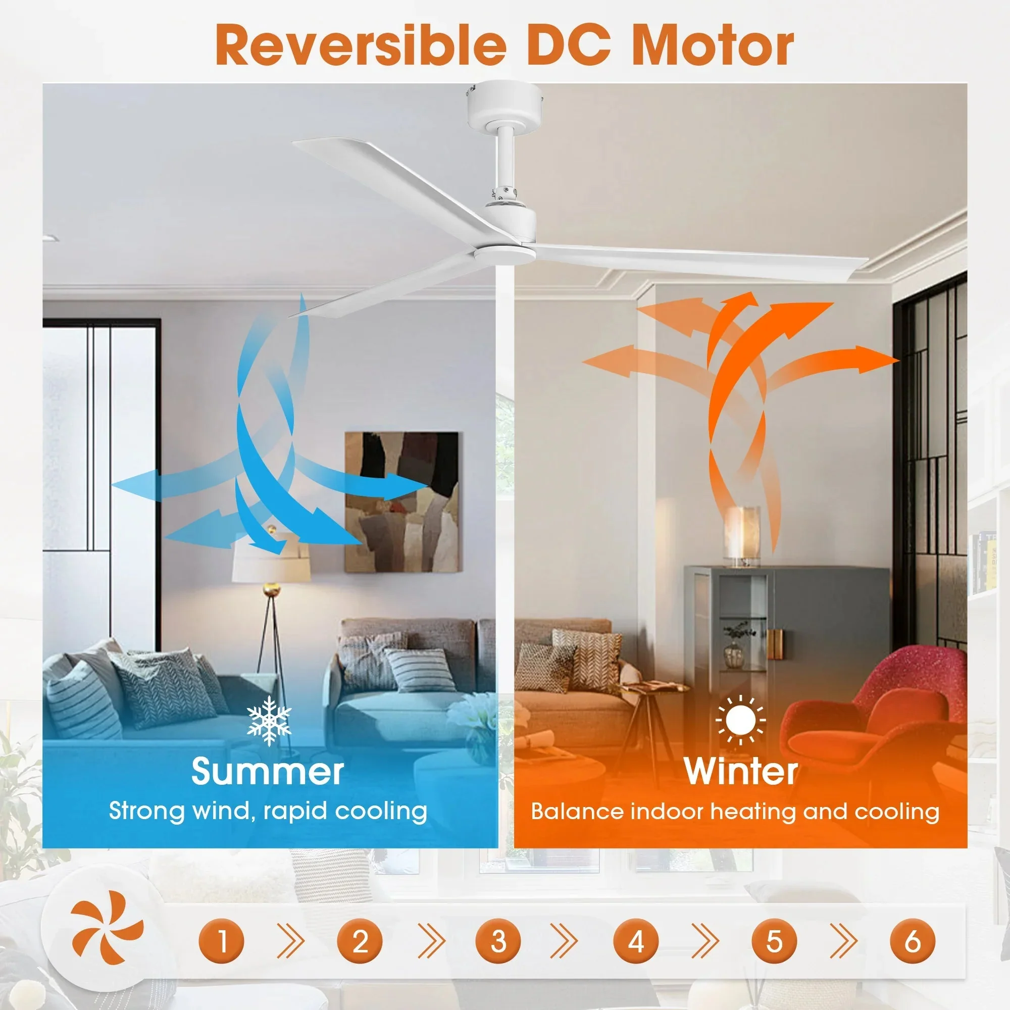 50 Inch Erica Modern Downrod Mount Ceiling Fan with Remote Control - Image 4