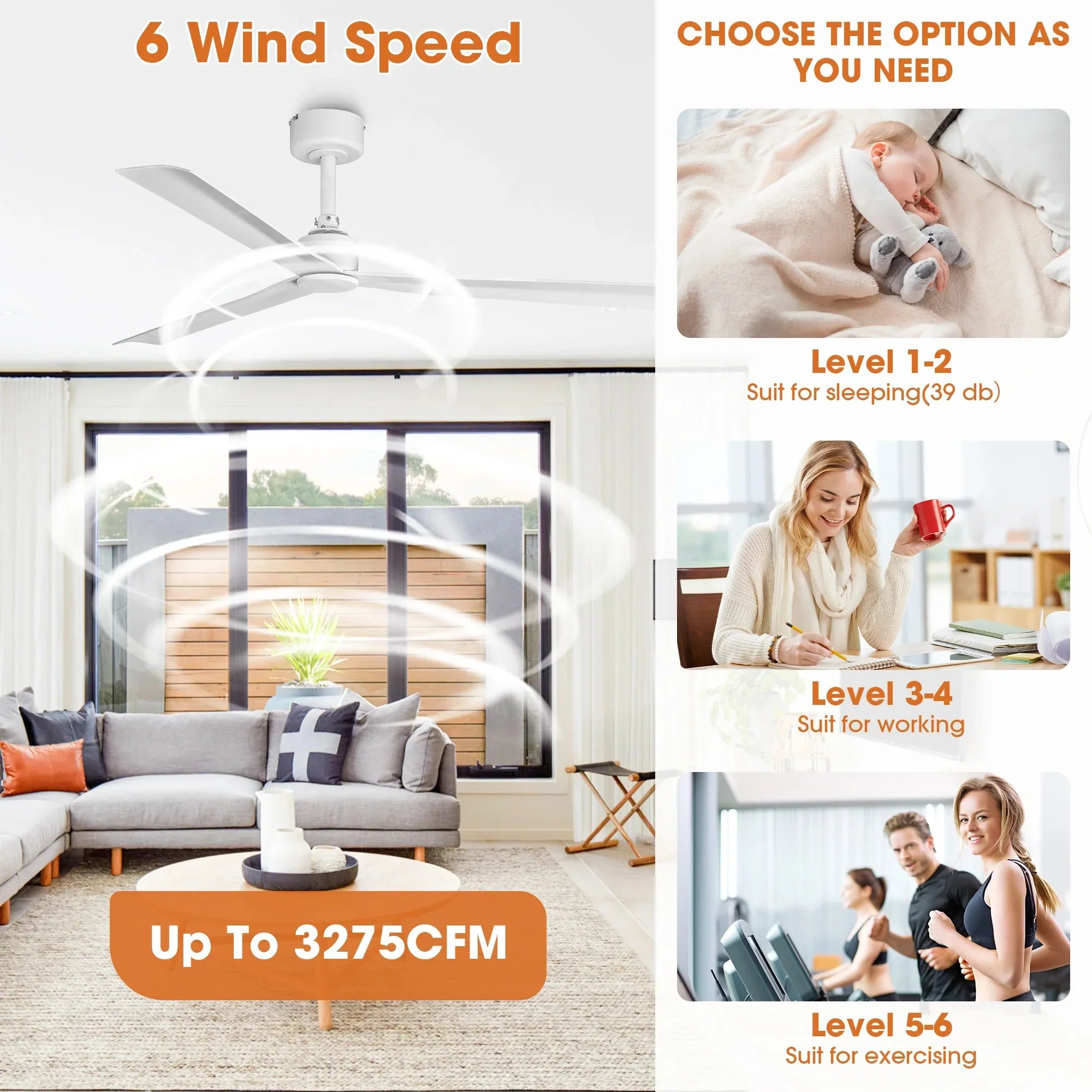 50 Inch Erica Modern Downrod Mount Ceiling Fan with Remote Control - Image 5