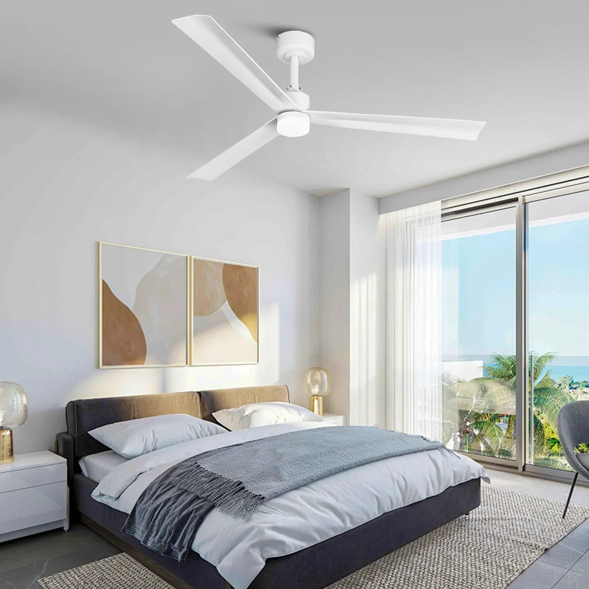 50 Inch Rae Modern Downrod Mount LED Ceiling Fan with Remote Control - Image 3