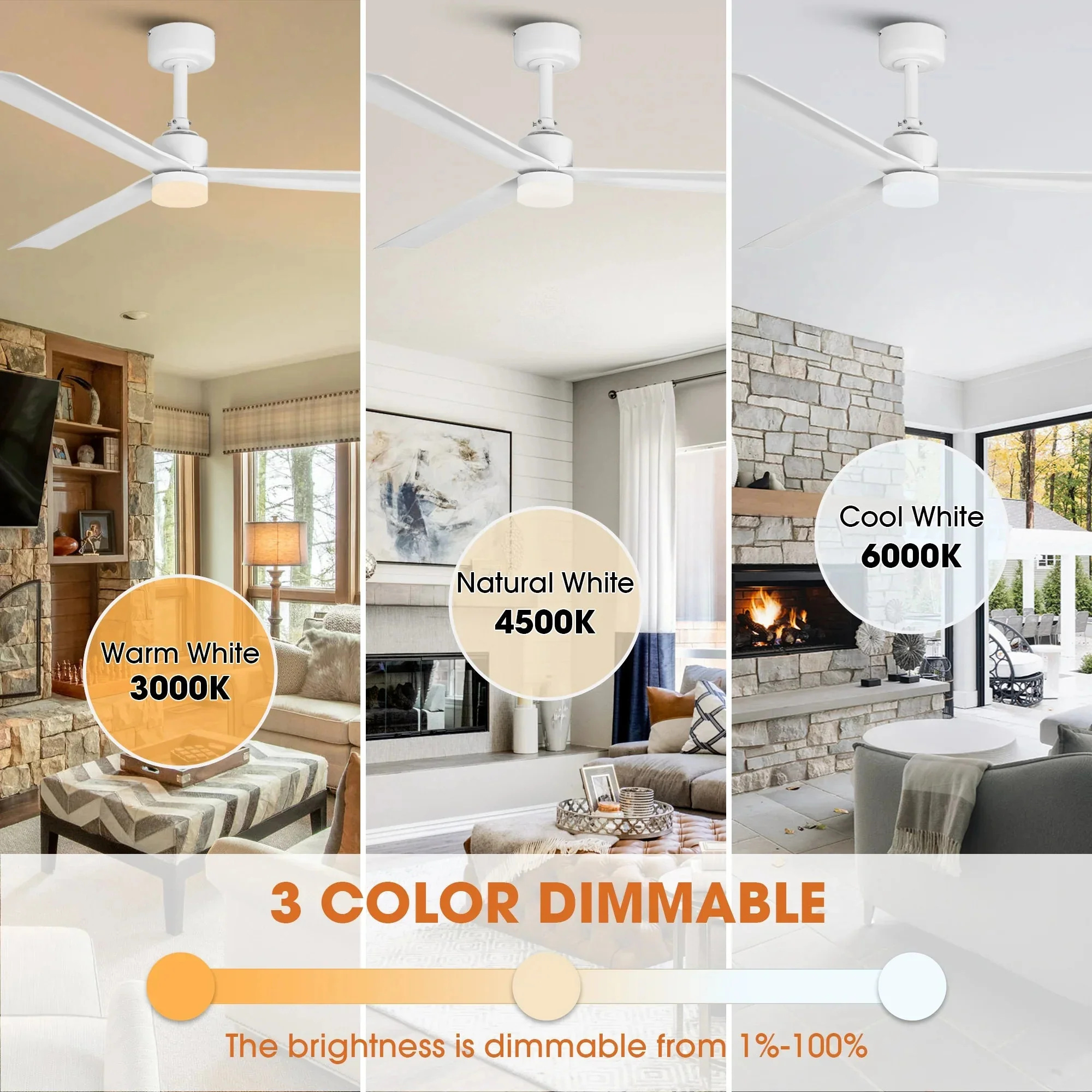 50 Inch Rae Modern Downrod Mount LED Ceiling Fan with Remote Control - Image 7