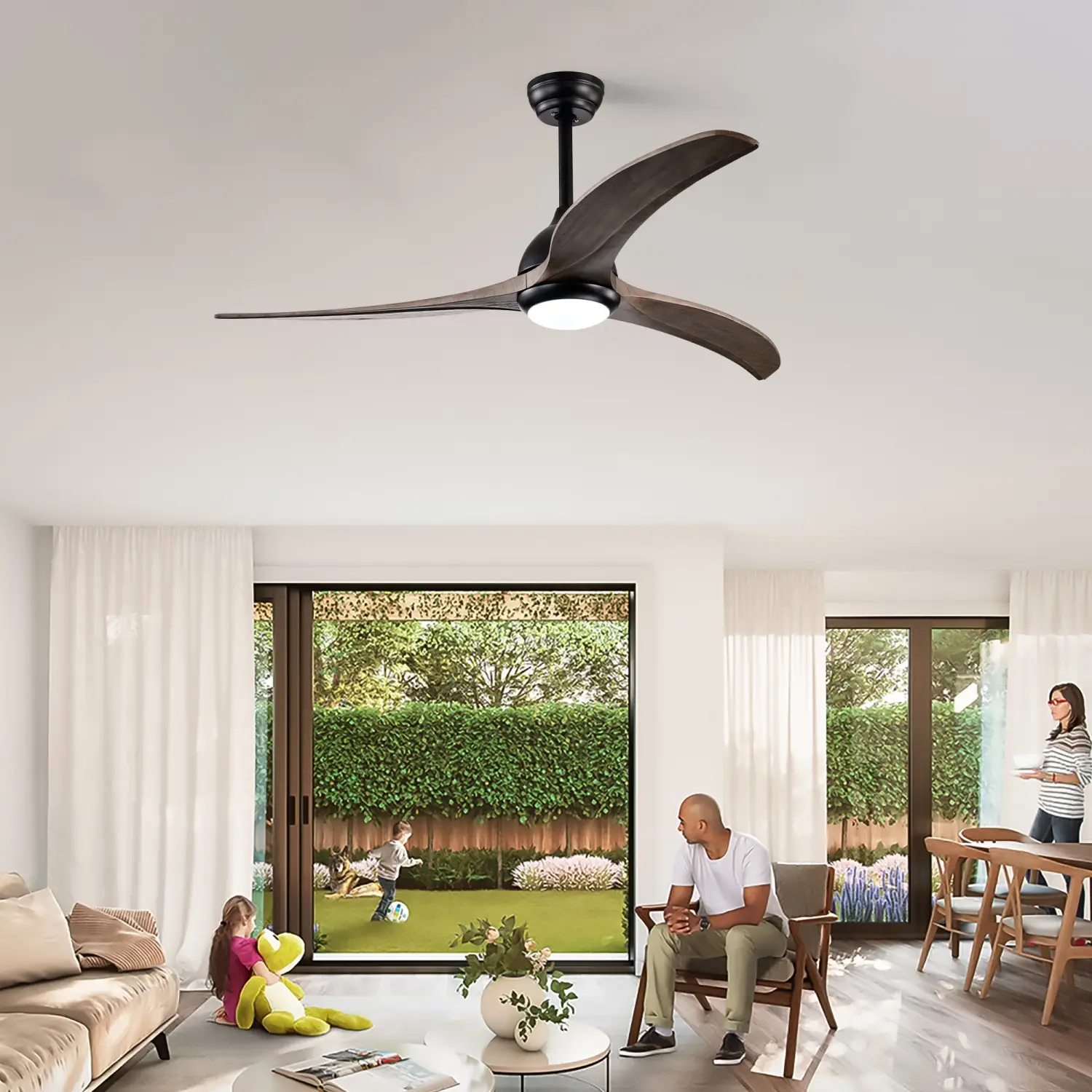 52" Ceiling Fan with Light Modern Design Remote and 6 Speed Options - Image 7