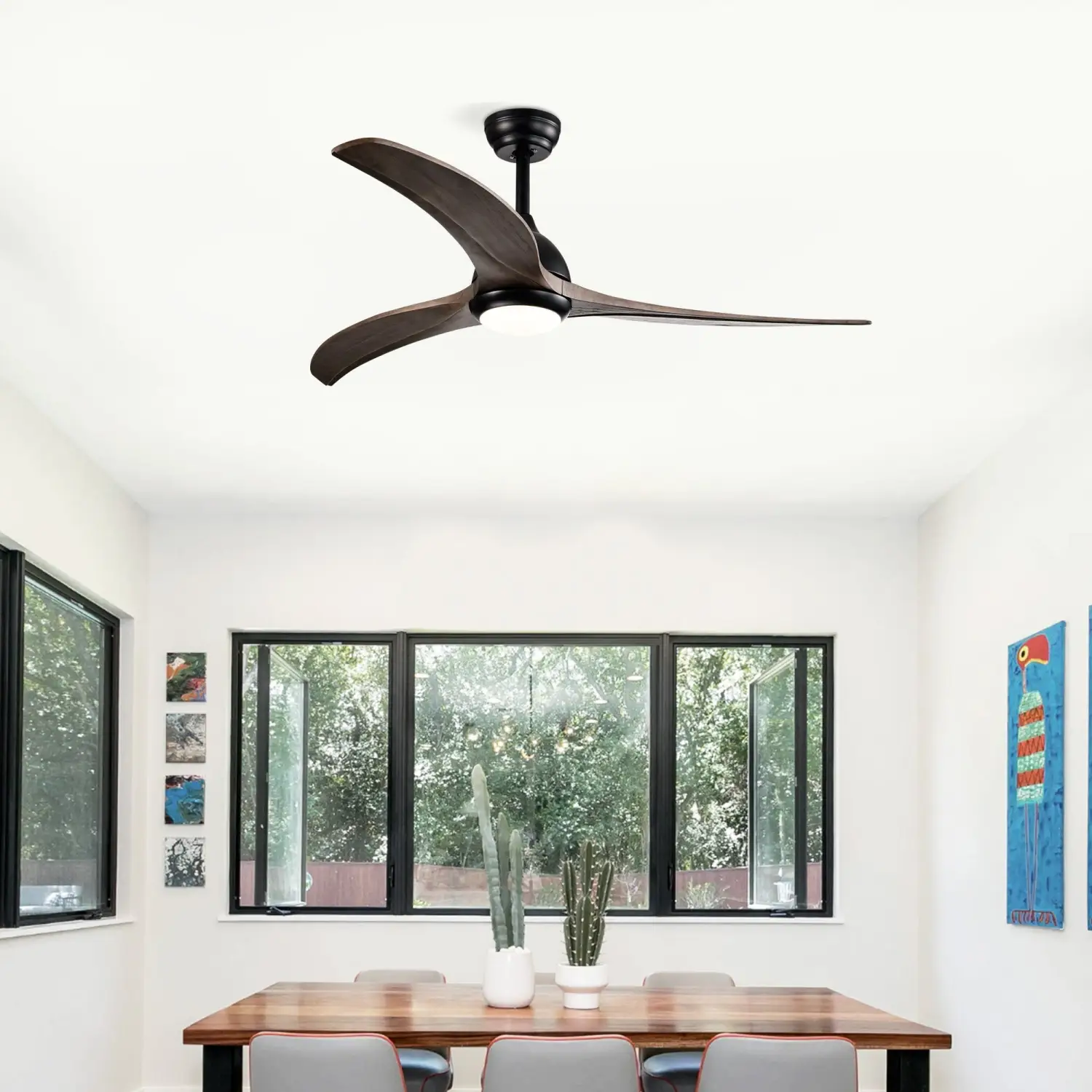 52" Ceiling Fan with Light Modern Design Remote and 6 Speed Options - Image 8