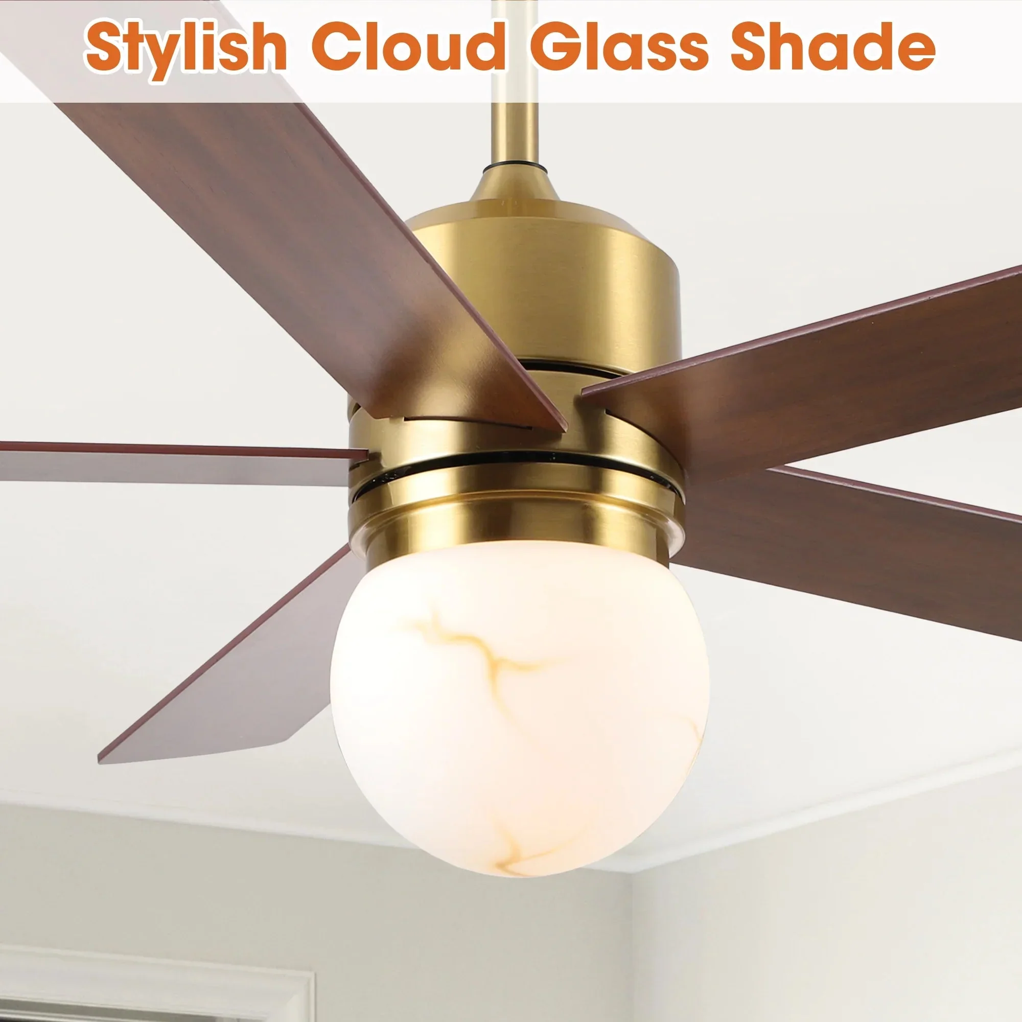 52 Inch Alva Double-sided Blades Downrod Mount LED Ceiling Fan with Remote Control - Image 10