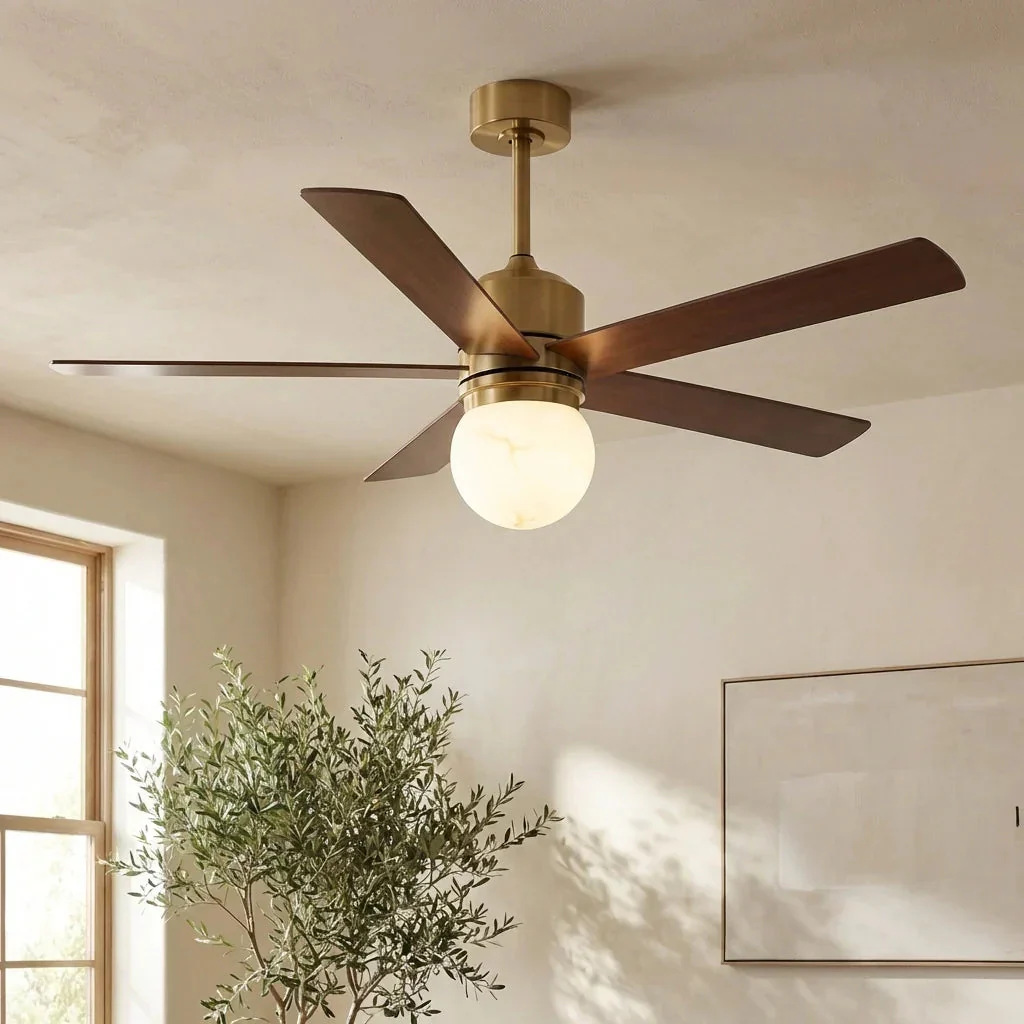 52 Inch Alva Double-sided Blades Downrod Mount LED Ceiling Fan with Remote Control - Image 3