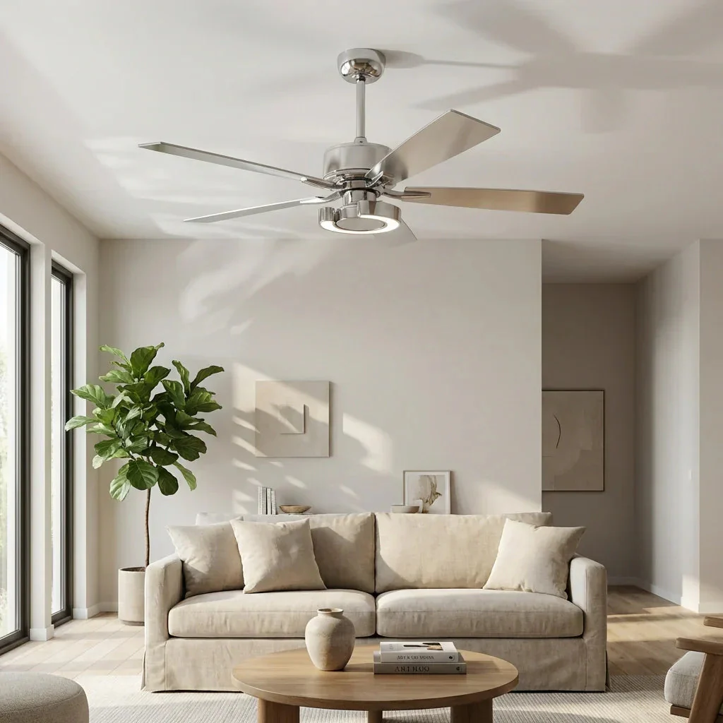 52 Inch Arlen Double-sided Blades Downrod Mount LED Ceiling Fan with Remote Control - Image 3