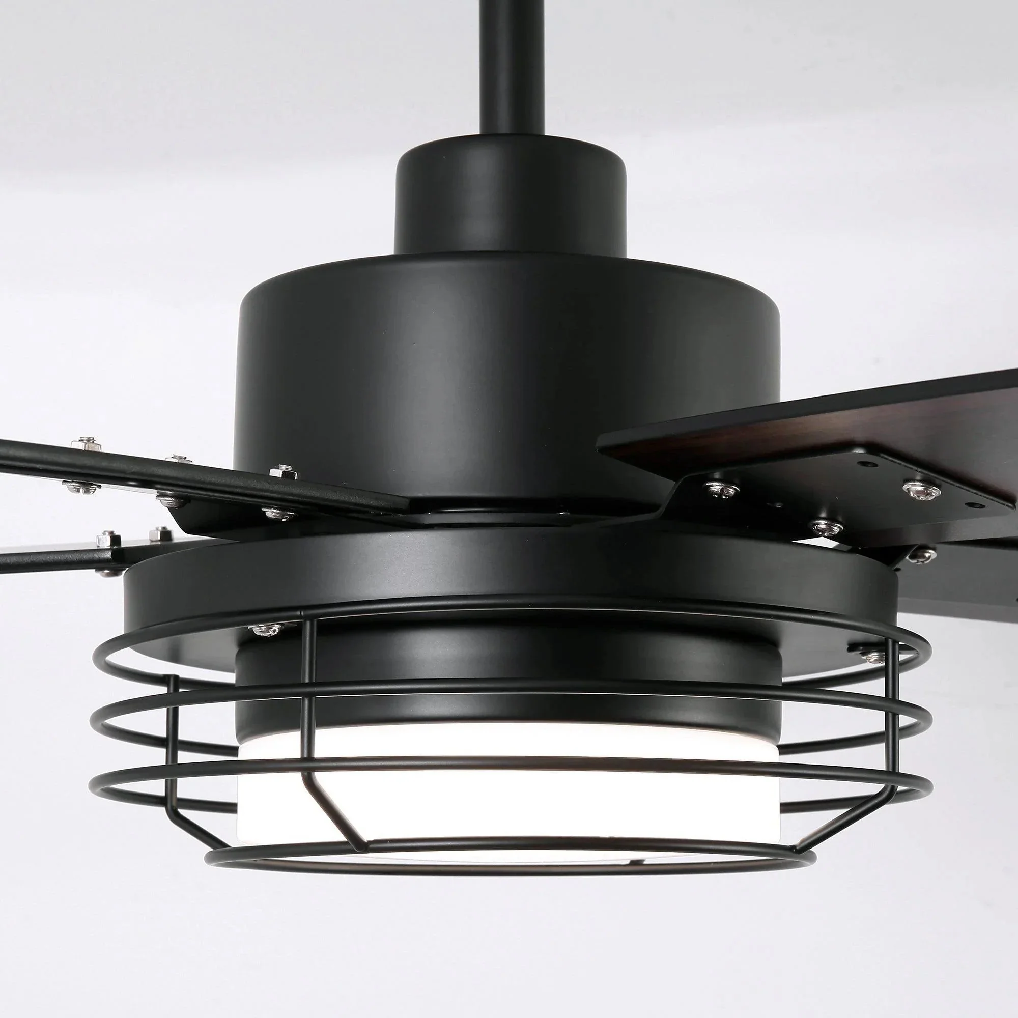 52 Inch Bernice DC Motor Industrial Downrod Ceiling Fan with LED Light and Remote Control - Image 24