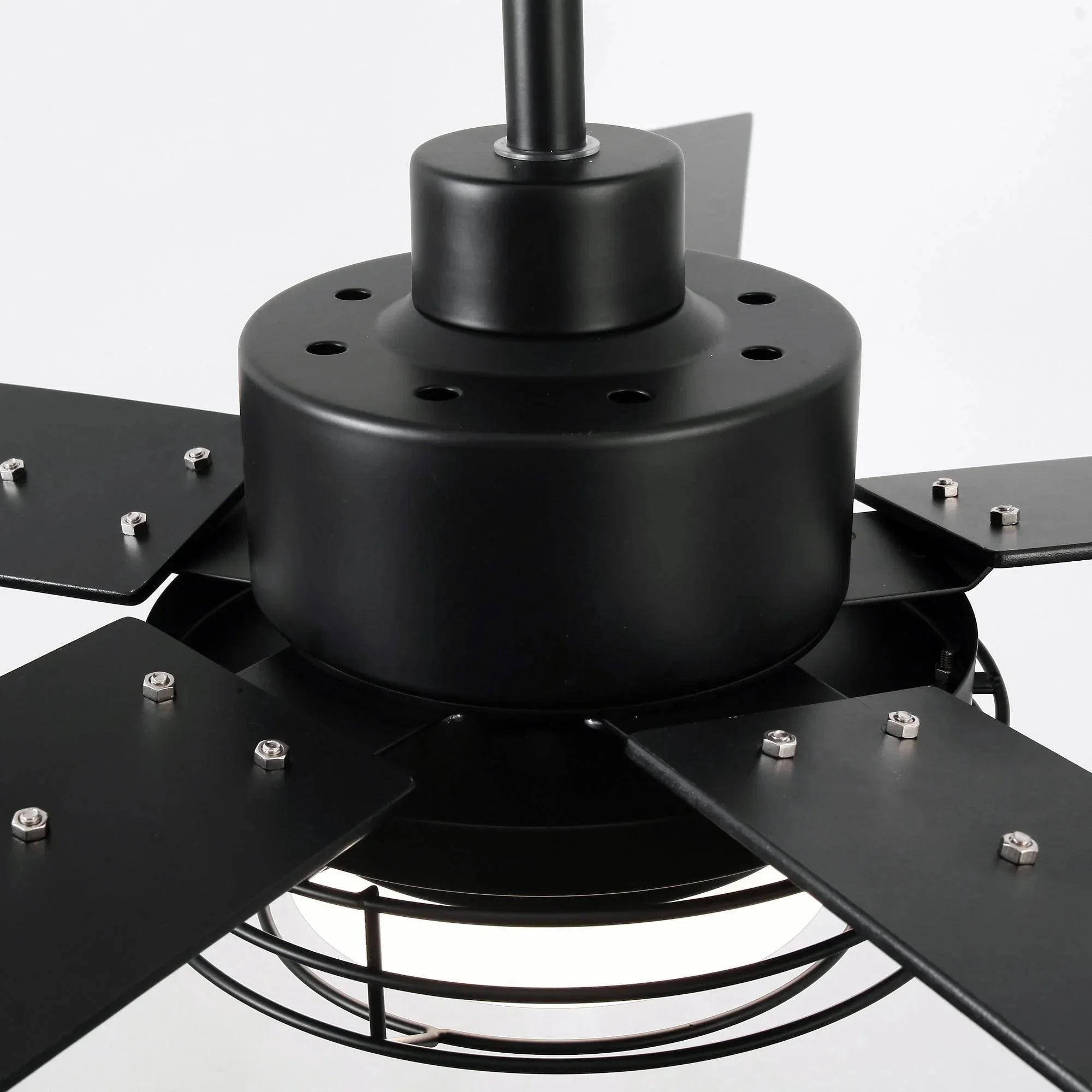 52 Inch Bernice DC Motor Industrial Downrod Ceiling Fan with LED Light and Remote Control - Image 26