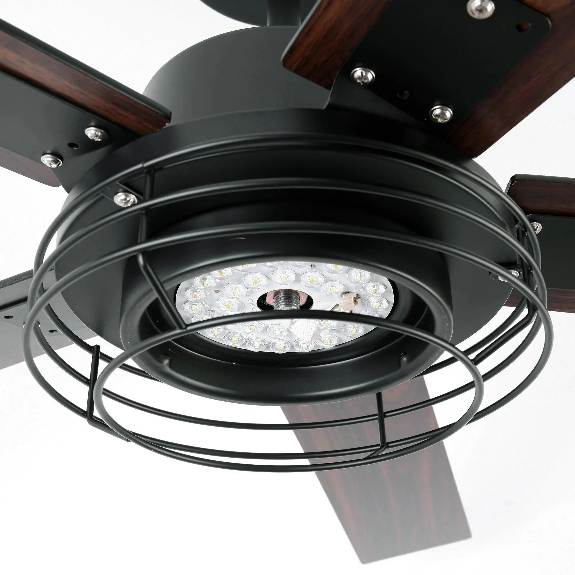 52 Inch Bernice DC Motor Industrial Downrod Ceiling Fan with LED Light and Remote Control - Image 34