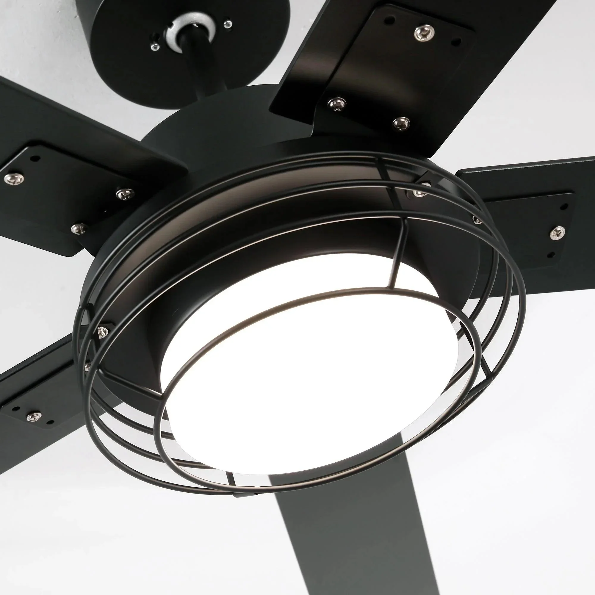 52 Inch Bernice DC Motor Industrial Downrod Ceiling Fan with LED Light and Remote Control - Image 38