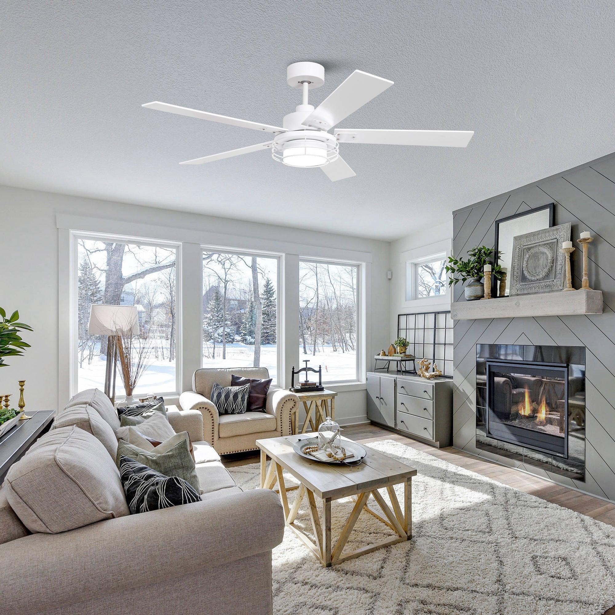 52 Inch Bernice DC Motor Industrial Downrod Ceiling Fan with LED Light and Remote Control - Image 6