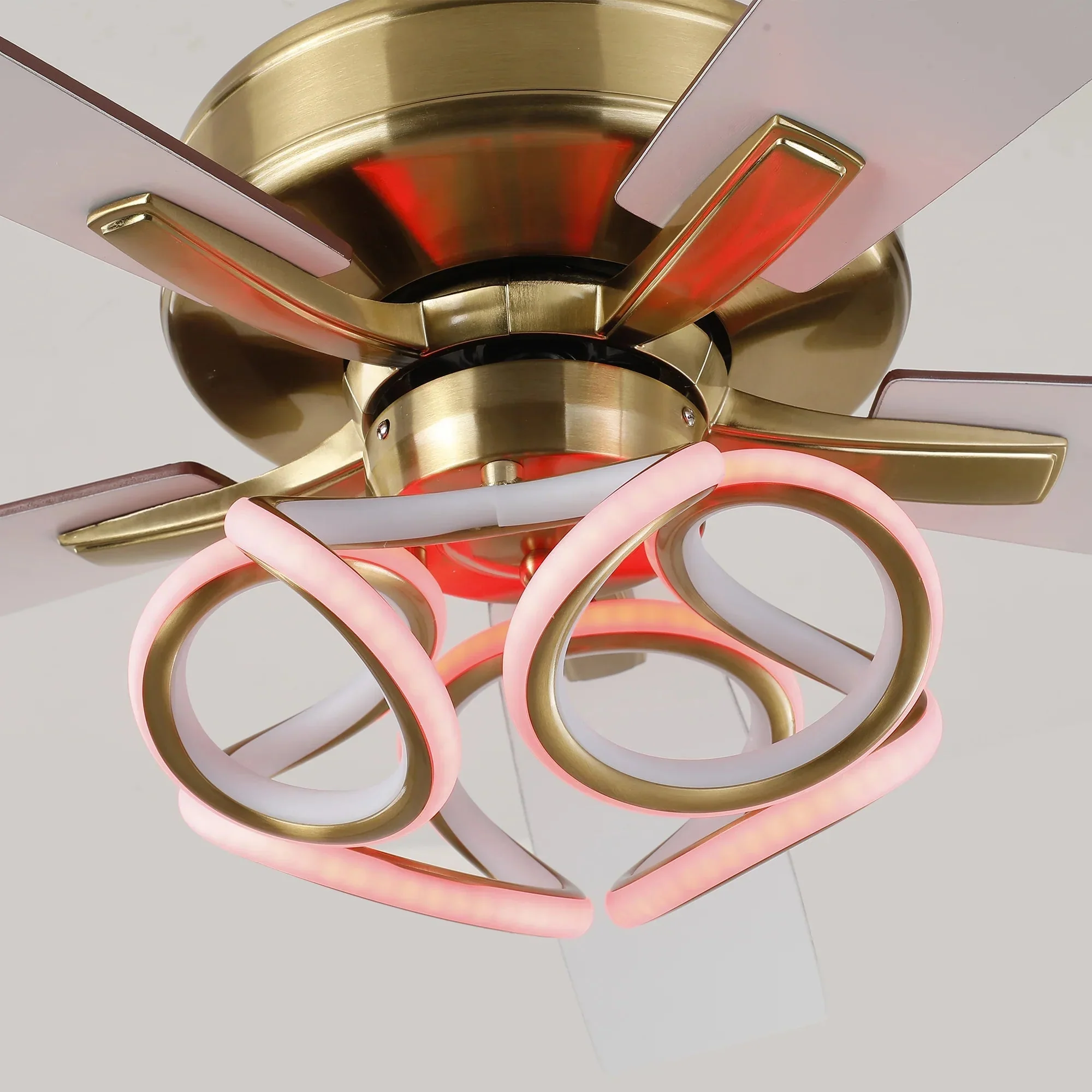 52 Inch Boyd Antique-bronze Golden Downrod Mount RGB LED Smart Fan - Image 13
