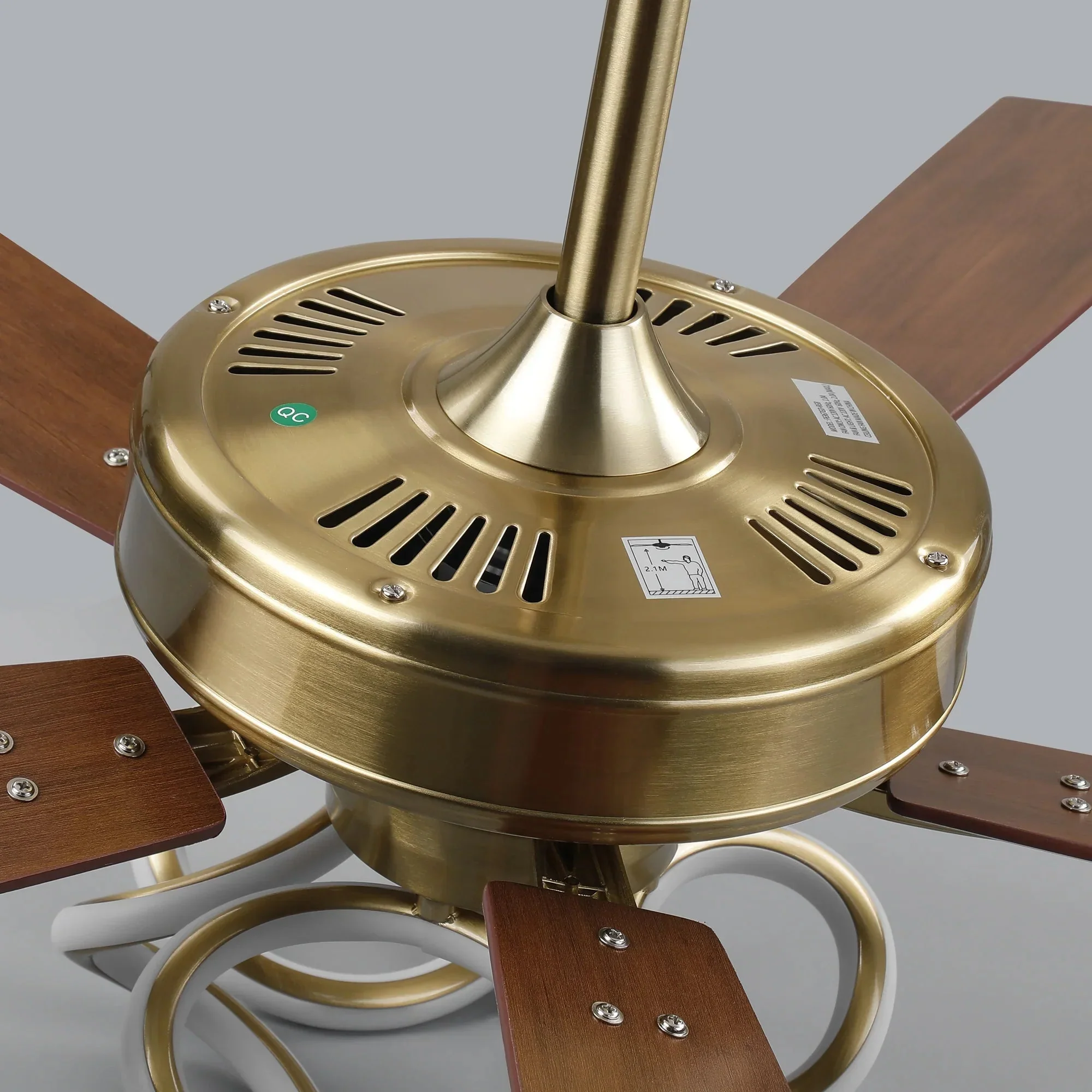 52 Inch Boyd Antique-bronze Golden Downrod Mount RGB LED Smart Fan - Image 15