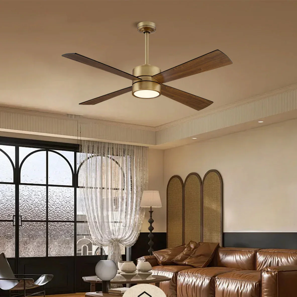 52 Inch Bucholz Industrial Dimmable RGB LED Ceiling Fan with Remote and APP Control - Image 2