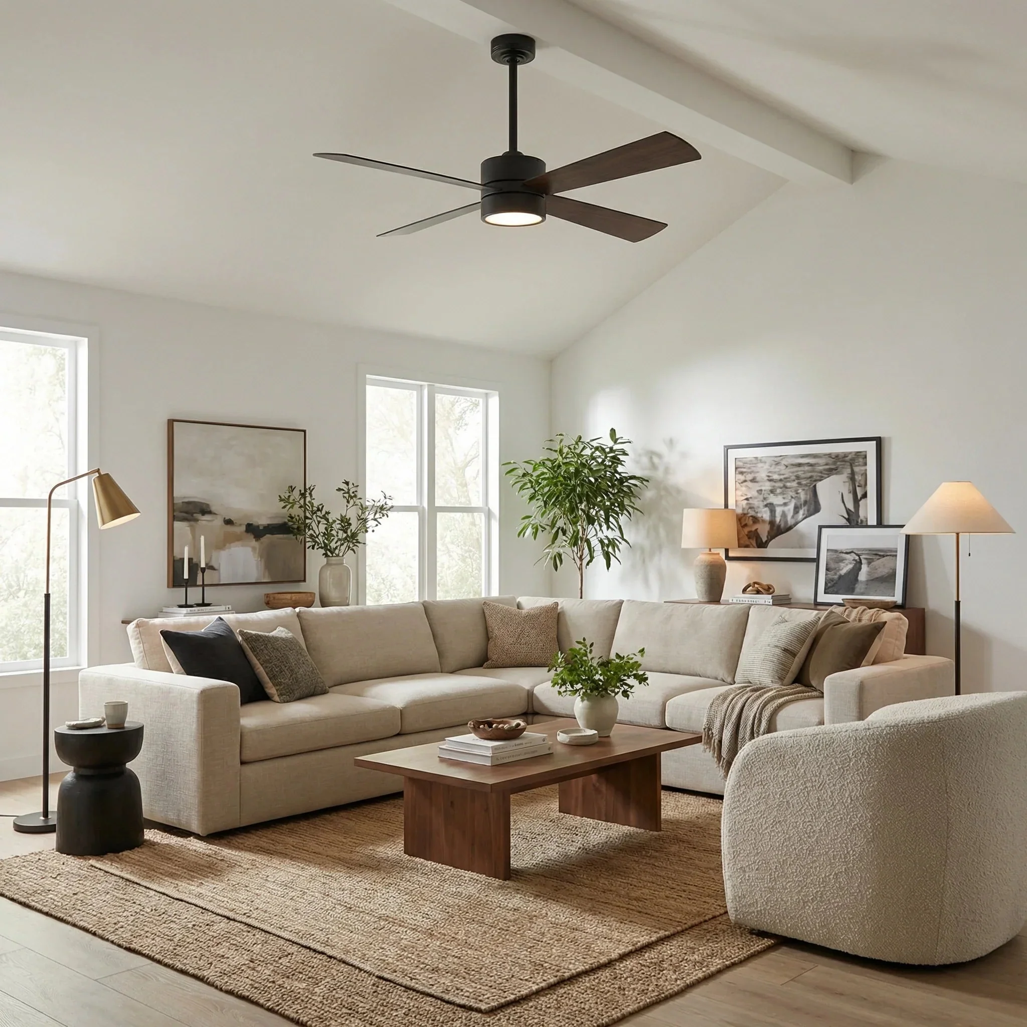 52 Inch Bucholz Industrial Dimmable RGB LED Ceiling Fan with Remote and APP Control - Image 4