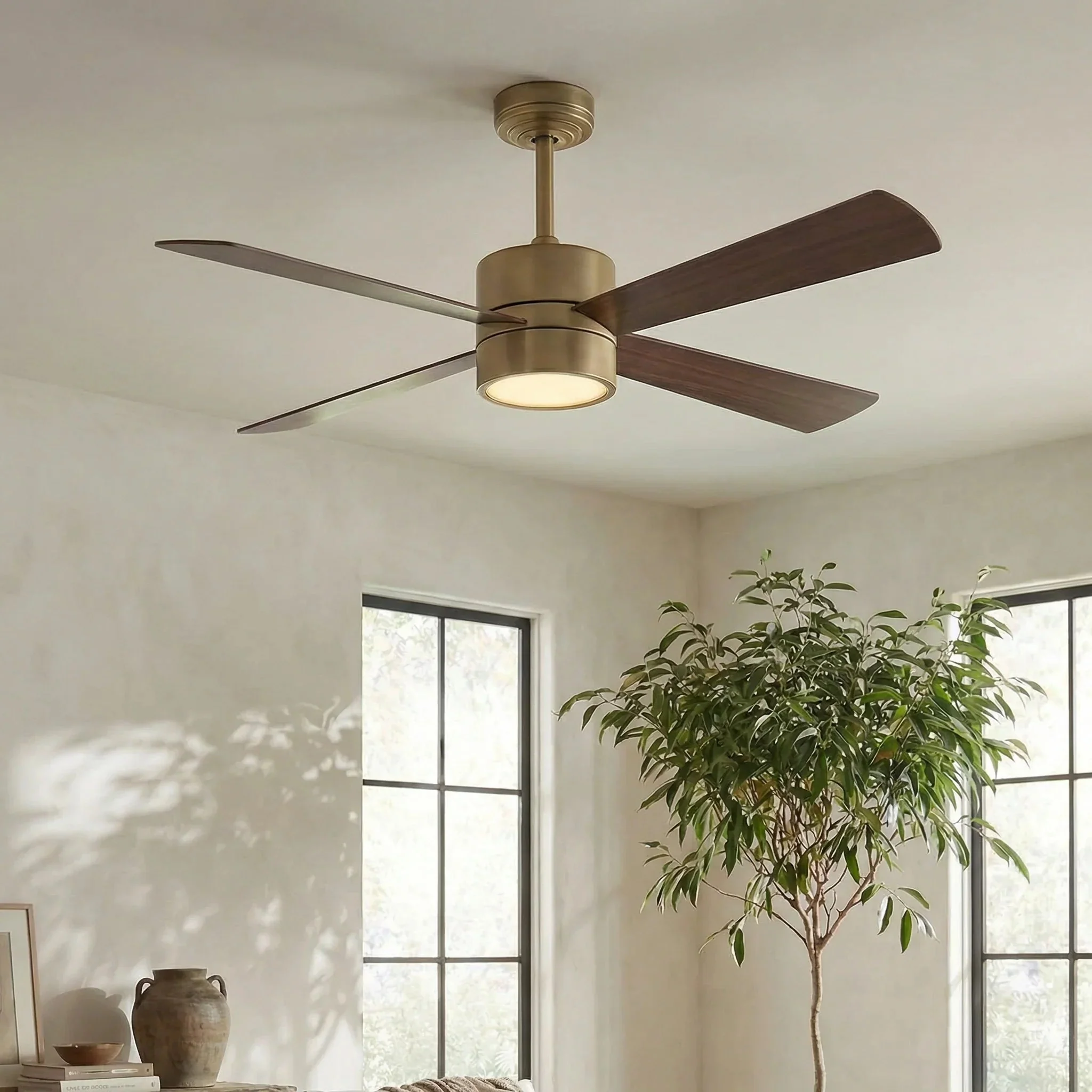 52 Inch Bucholz Industrial Dimmable RGB LED Ceiling Fan with Remote and APP Control - Image 5