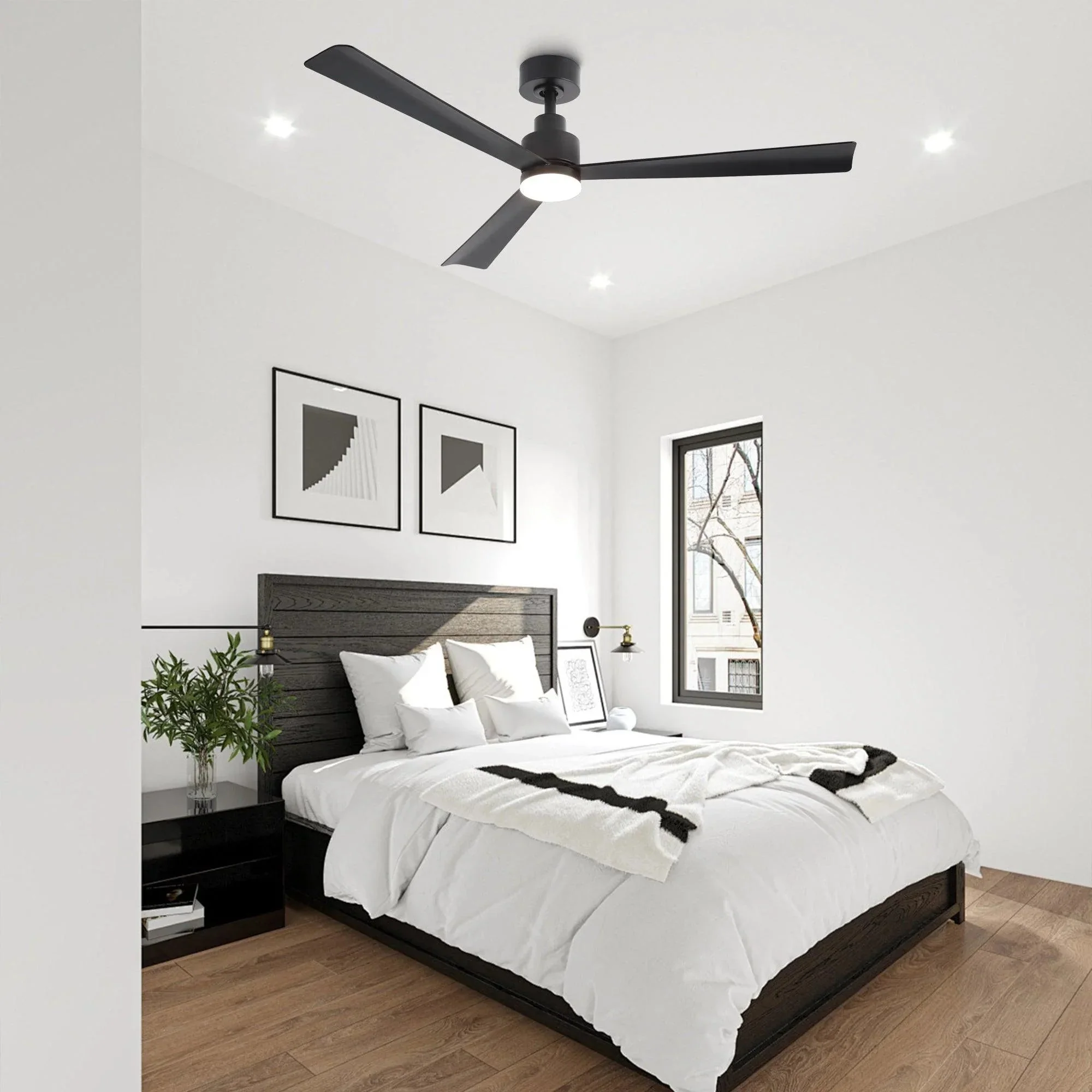 52 Inch Dinah Modern Downrod Mount Ceiling Fan with Remote Control and LED Light - Image 4
