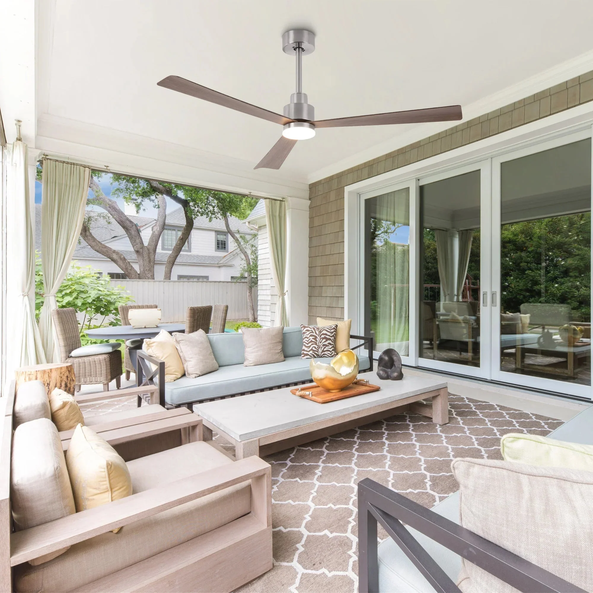 52 Inch Dinah Modern Downrod Mount Ceiling Fan with Remote Control and LED Light - Image 6