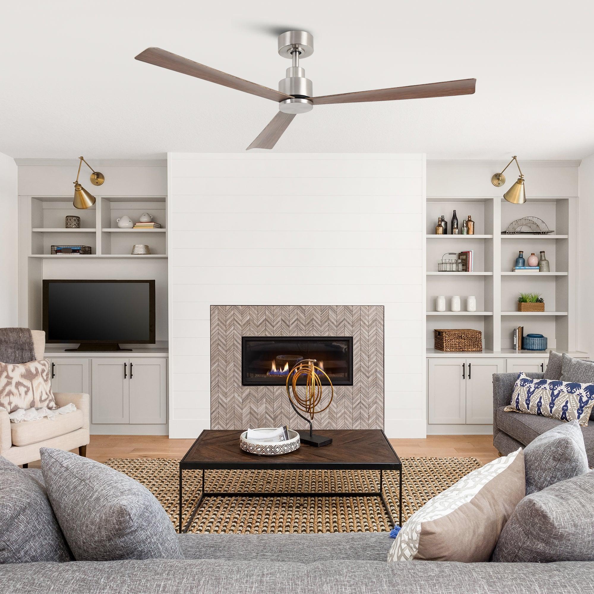 52 Inch Esther 3-Blades Modern Downrod Mount Ceiling Fan with Remote Control - Image 3