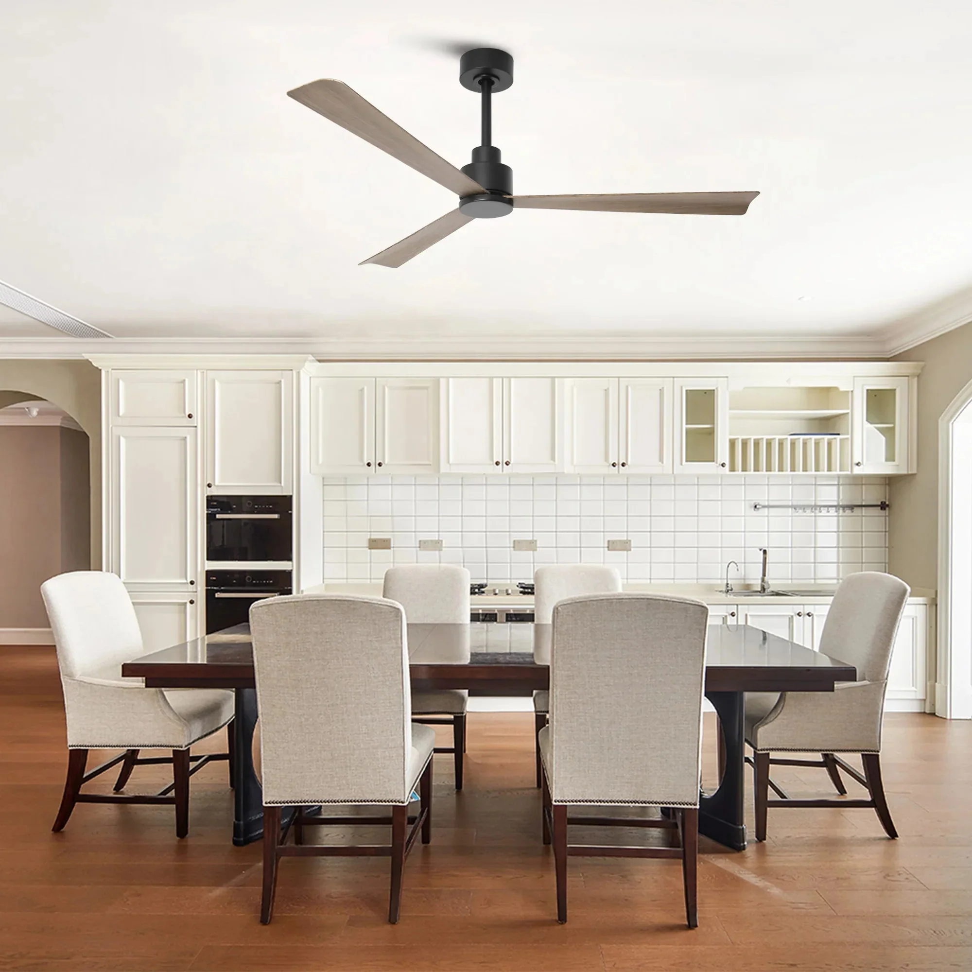 52 Inch Esther 3-Blades Modern Downrod Mount Ceiling Fan with Remote Control - Image 4
