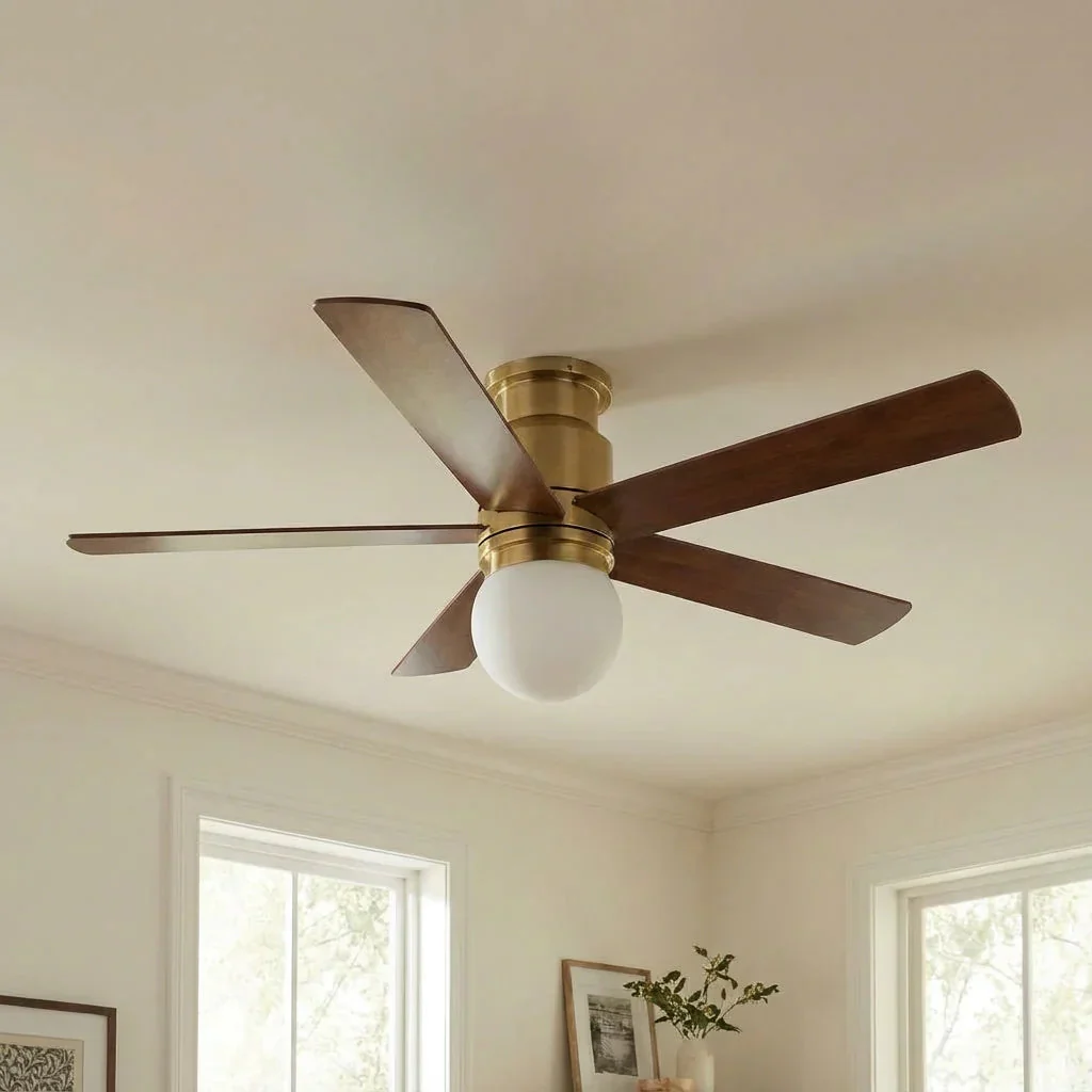 52 Inch Fanny Double-sided Blades Flush Mount LED Ceiling Fan with Remote Control - Image 4