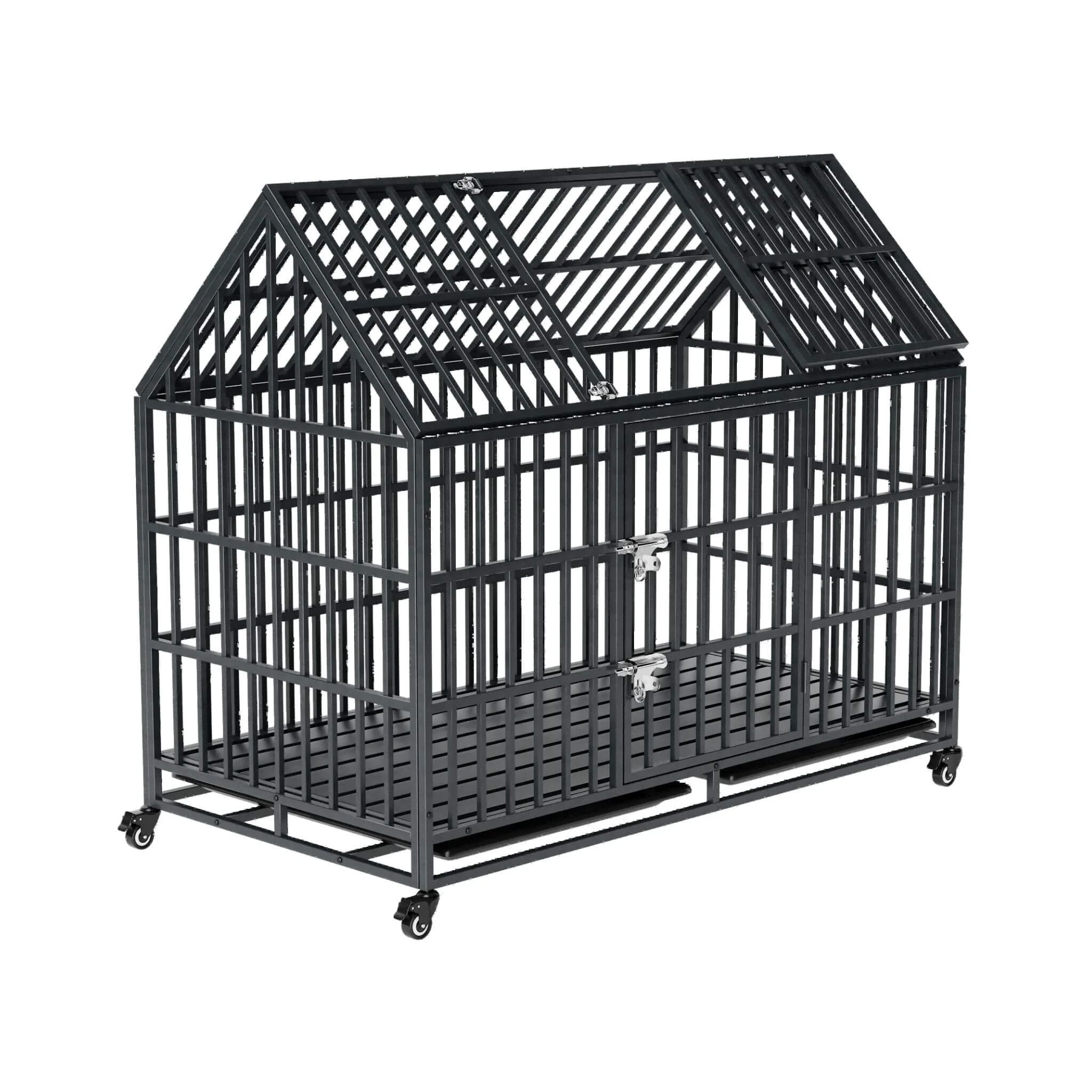 52-Inch Heavy-Duty Dog Crate With Roof Top Escape Proof Design (SAK90267) - Image 3